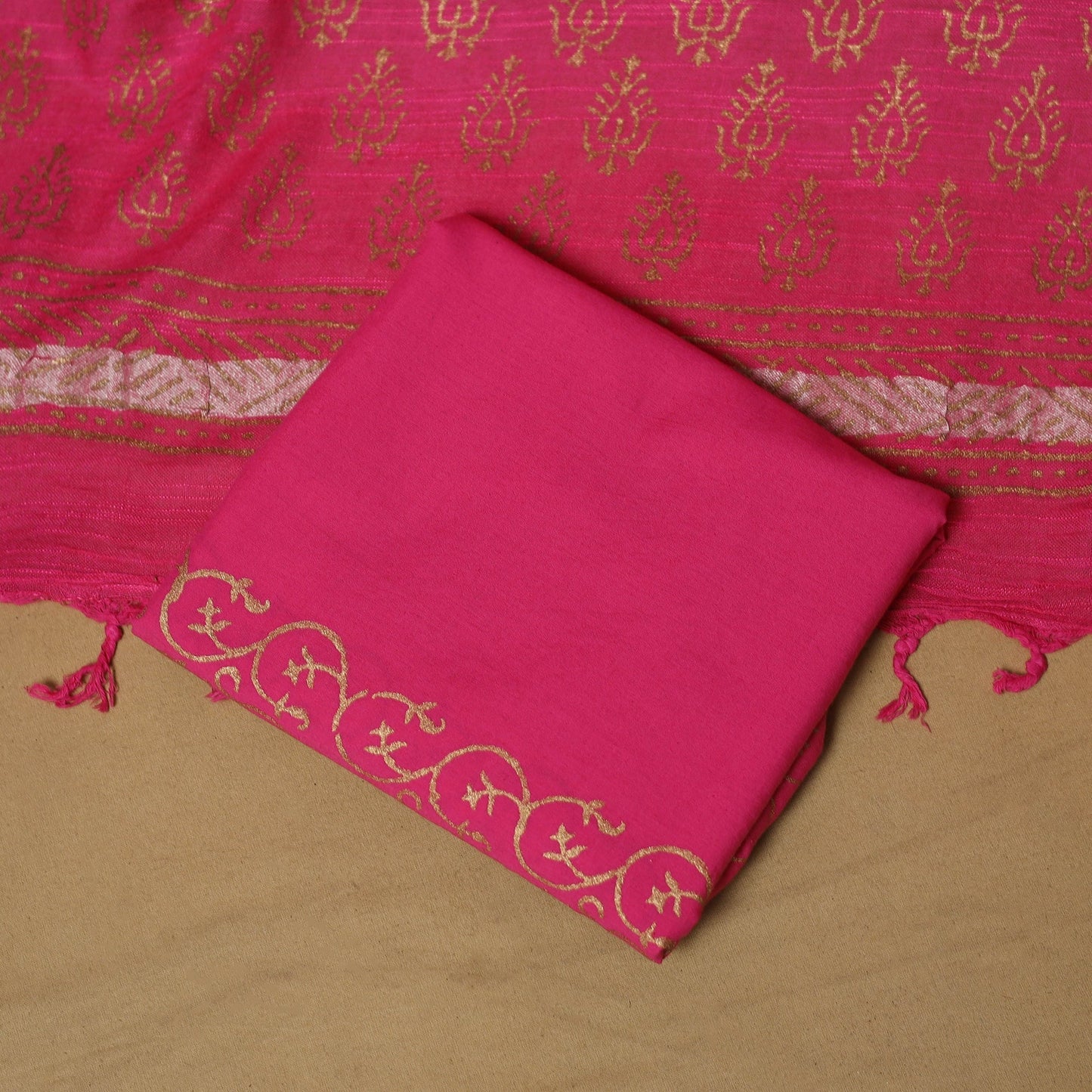 Hand jaipur linen 3pc unstitched dress material 21