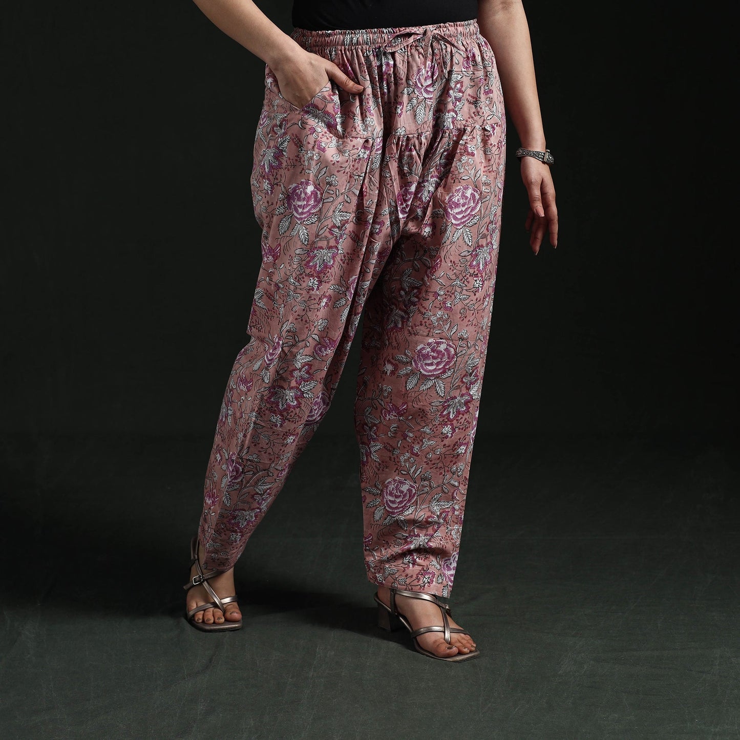 Hand block print cotton sanganeri salwar 03 - handcrafted