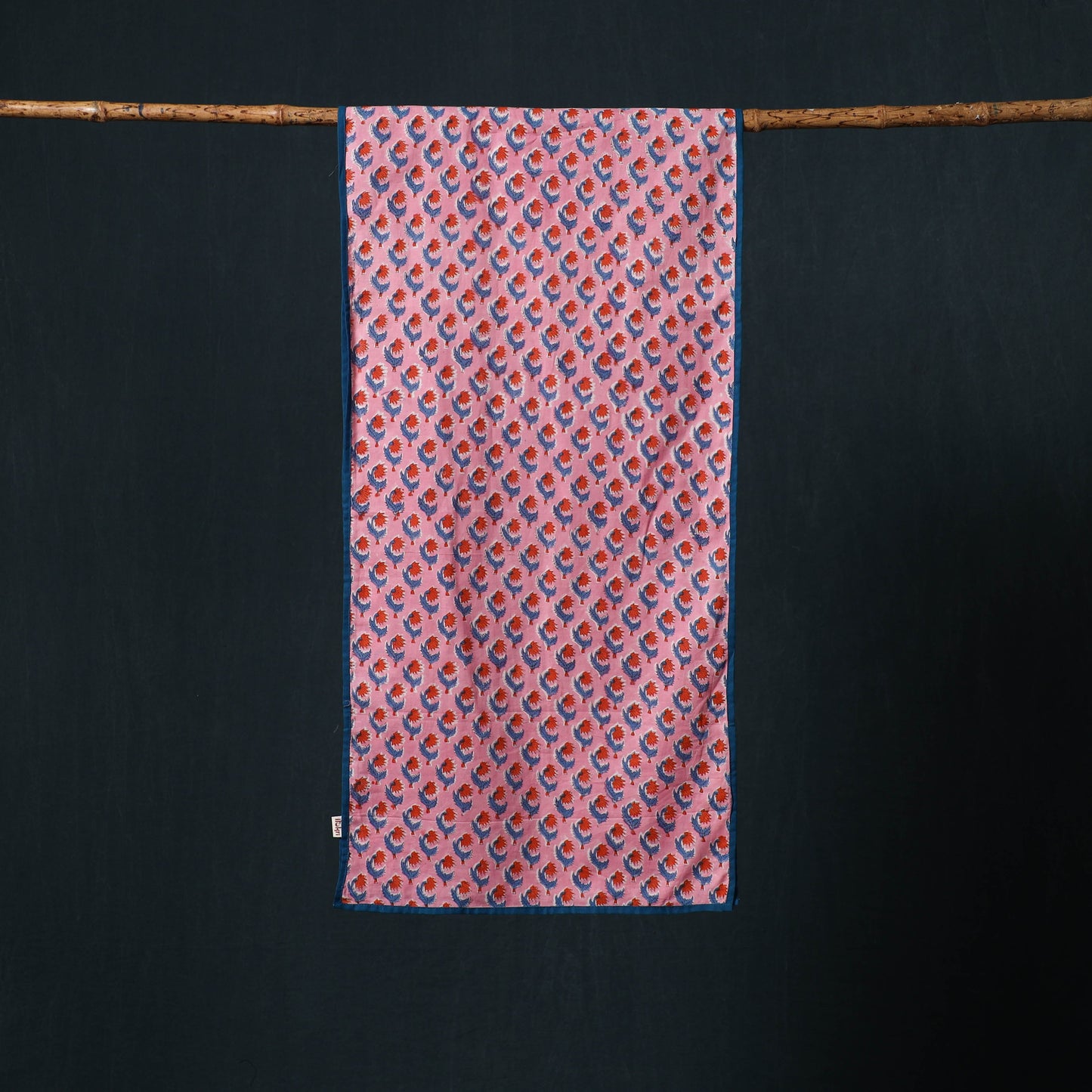 Hand block print cotton sanganeri stole 13 - handcrafted