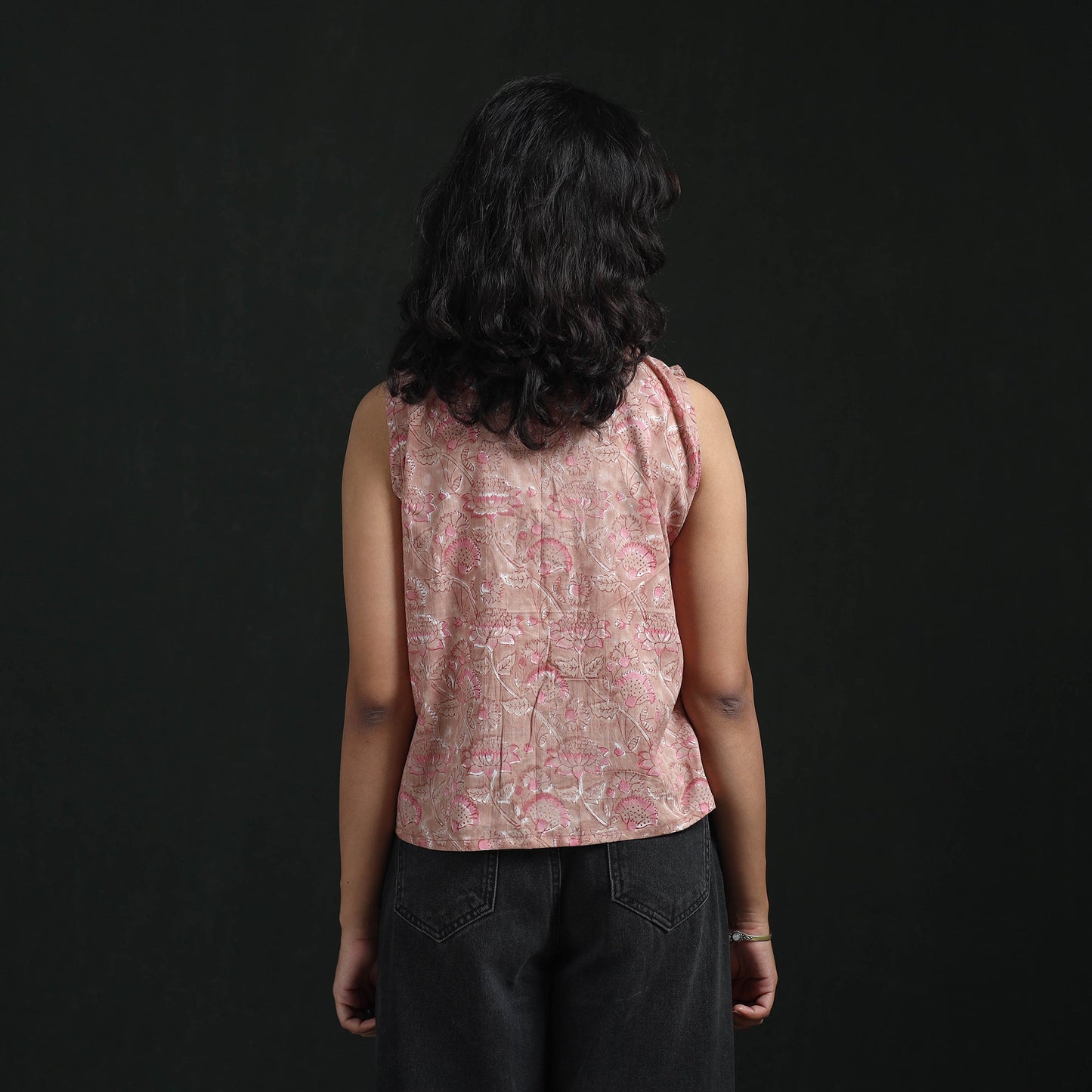 Hand block sanganeri print cotton floral crop top 12
