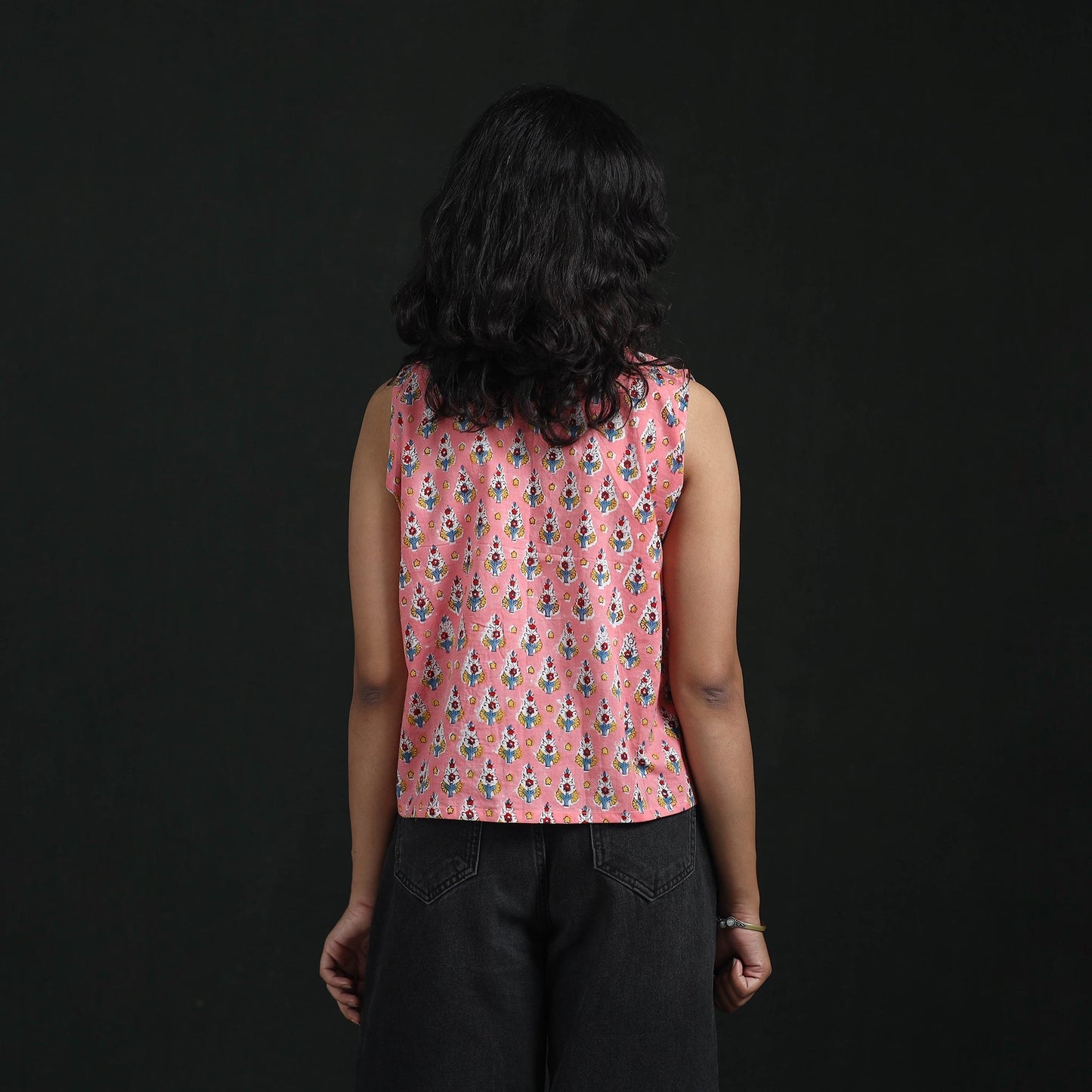 Hand block sanganeri print cotton floral crop top 14