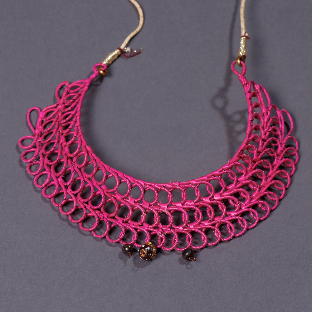 Hand Braided Natural Sikki Grass Necklace Online at iTokri.com