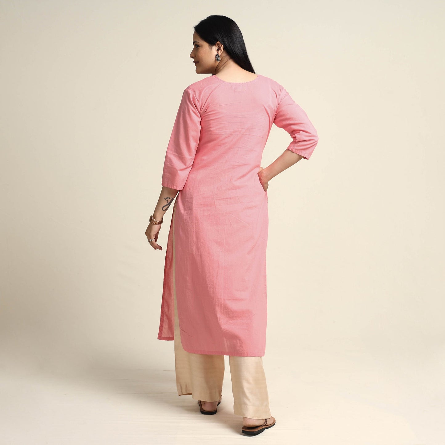 Hand Embroidery Plain Kurta