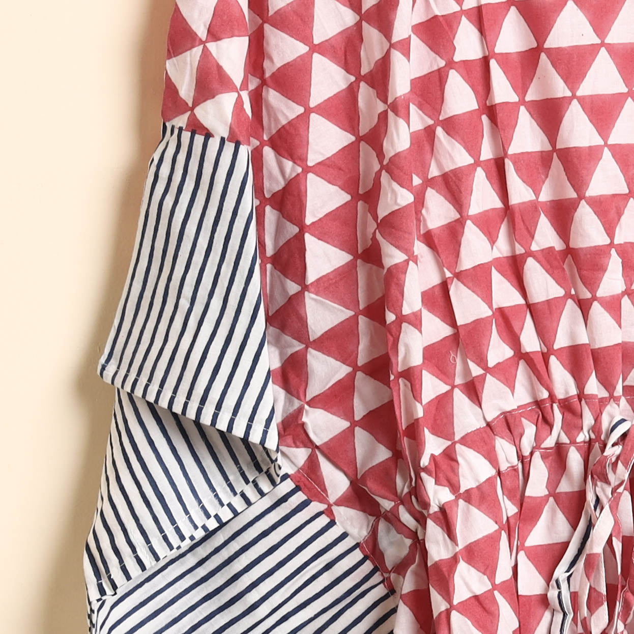 Hand Block Printed Cotton Kaftan & Pyjama Night Suit Set