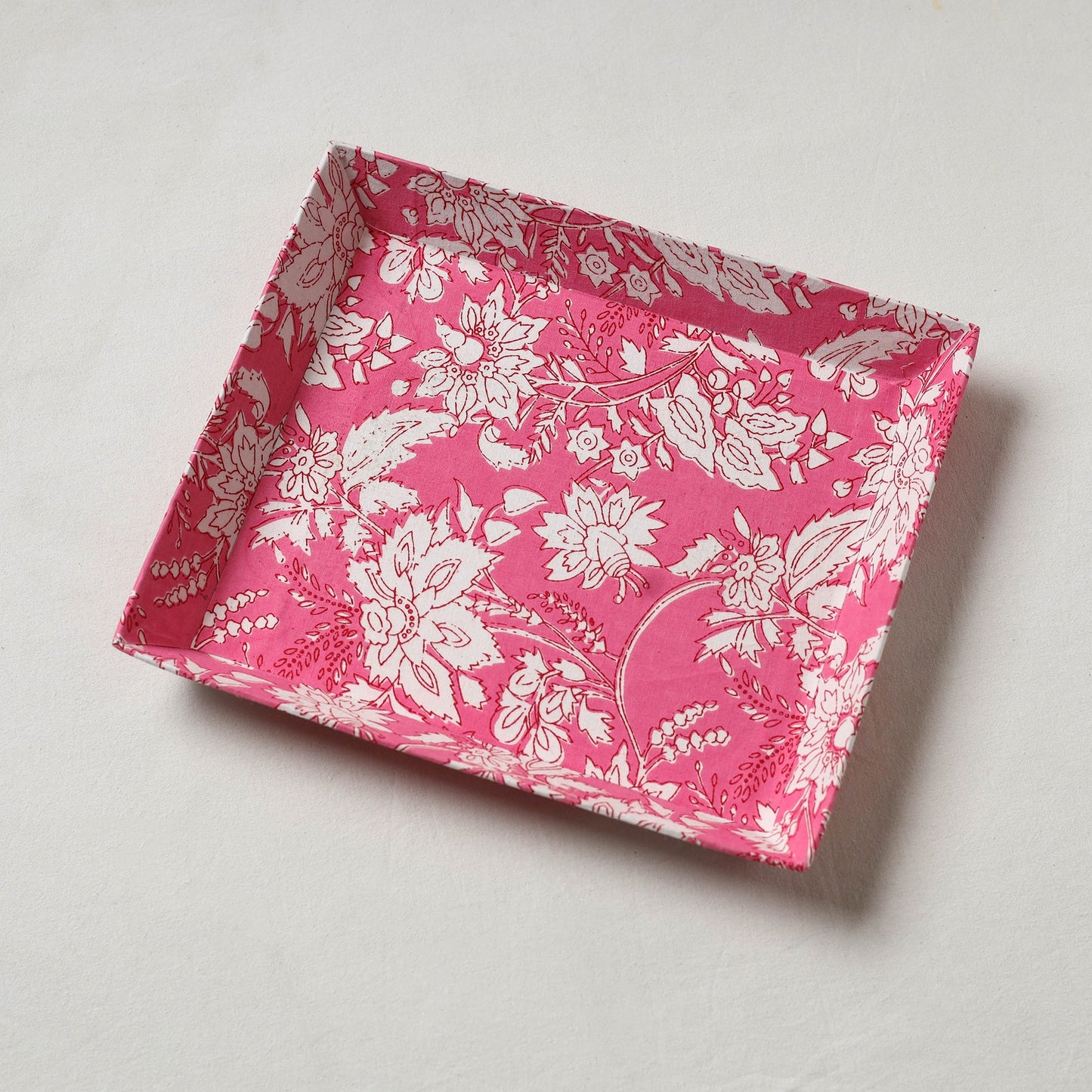 Pink - handcrafted fabric valet tray (11 x 9 in) 16