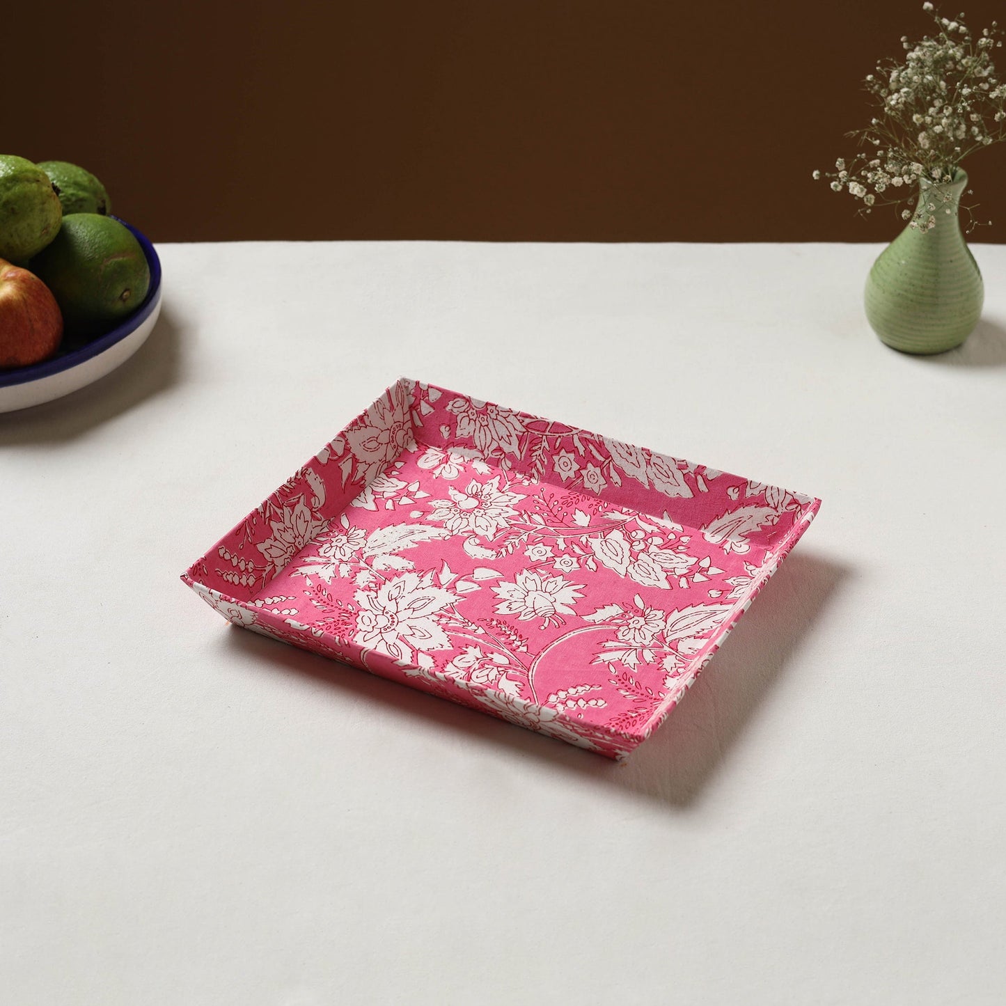 Pink - handcrafted fabric valet tray (11 x 9 in) 16