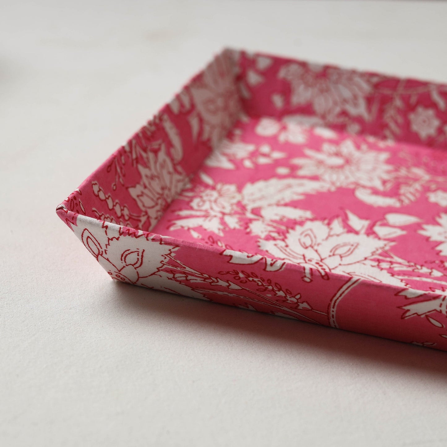 Pink - handcrafted fabric valet tray (11 x 9 in) 16
