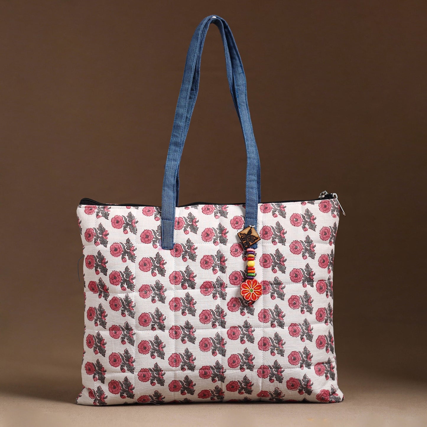 Pink Handcrafted Quilted Cotton Hand Bag 50