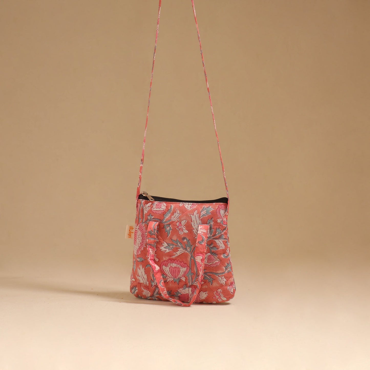 Handcrafted quilted sling bag 09