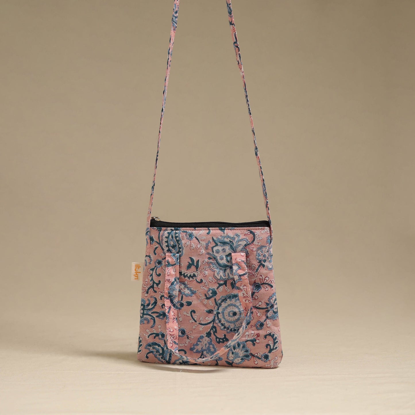 Handcrafted quilted sling bag 10