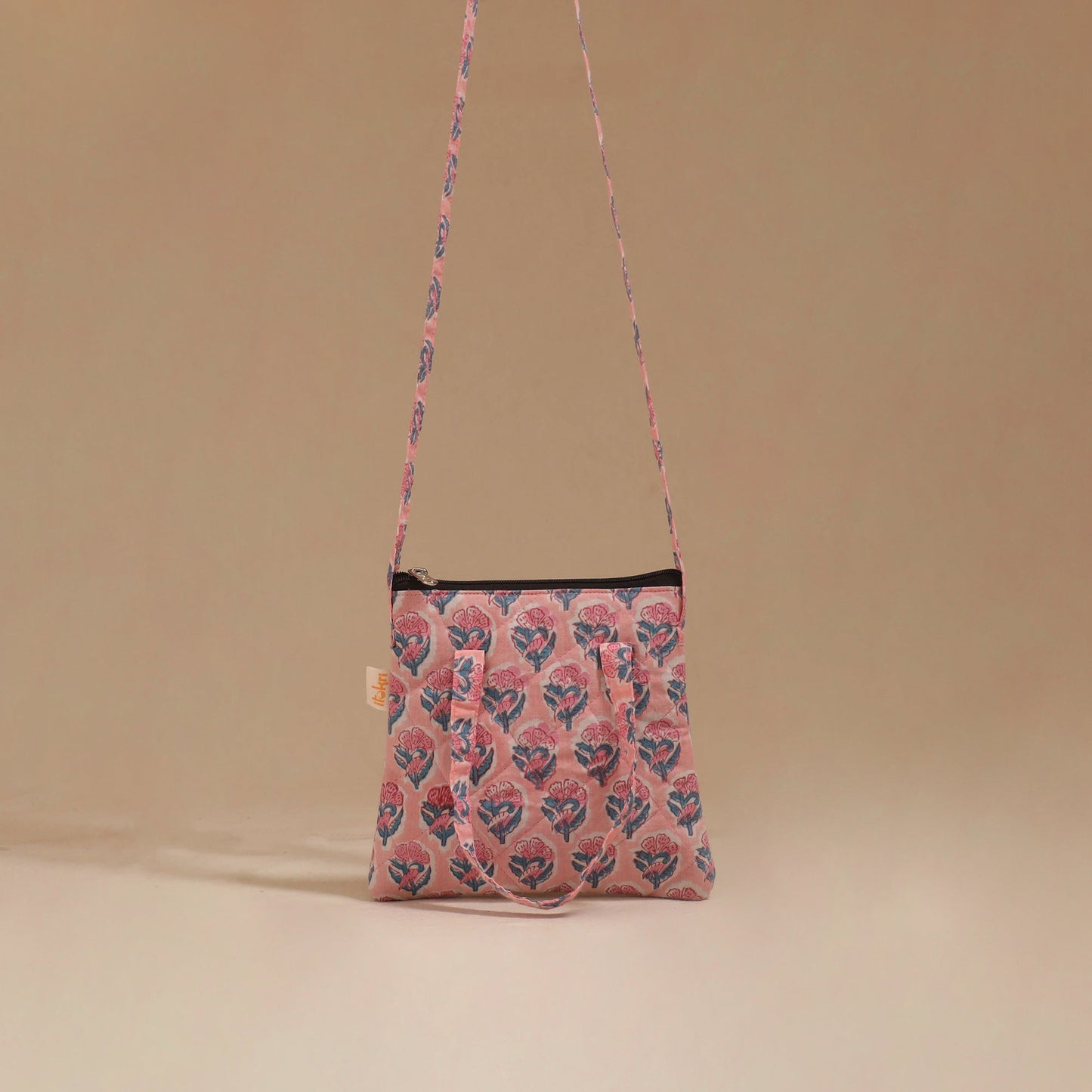 Handcrafted quilted sling bag 12