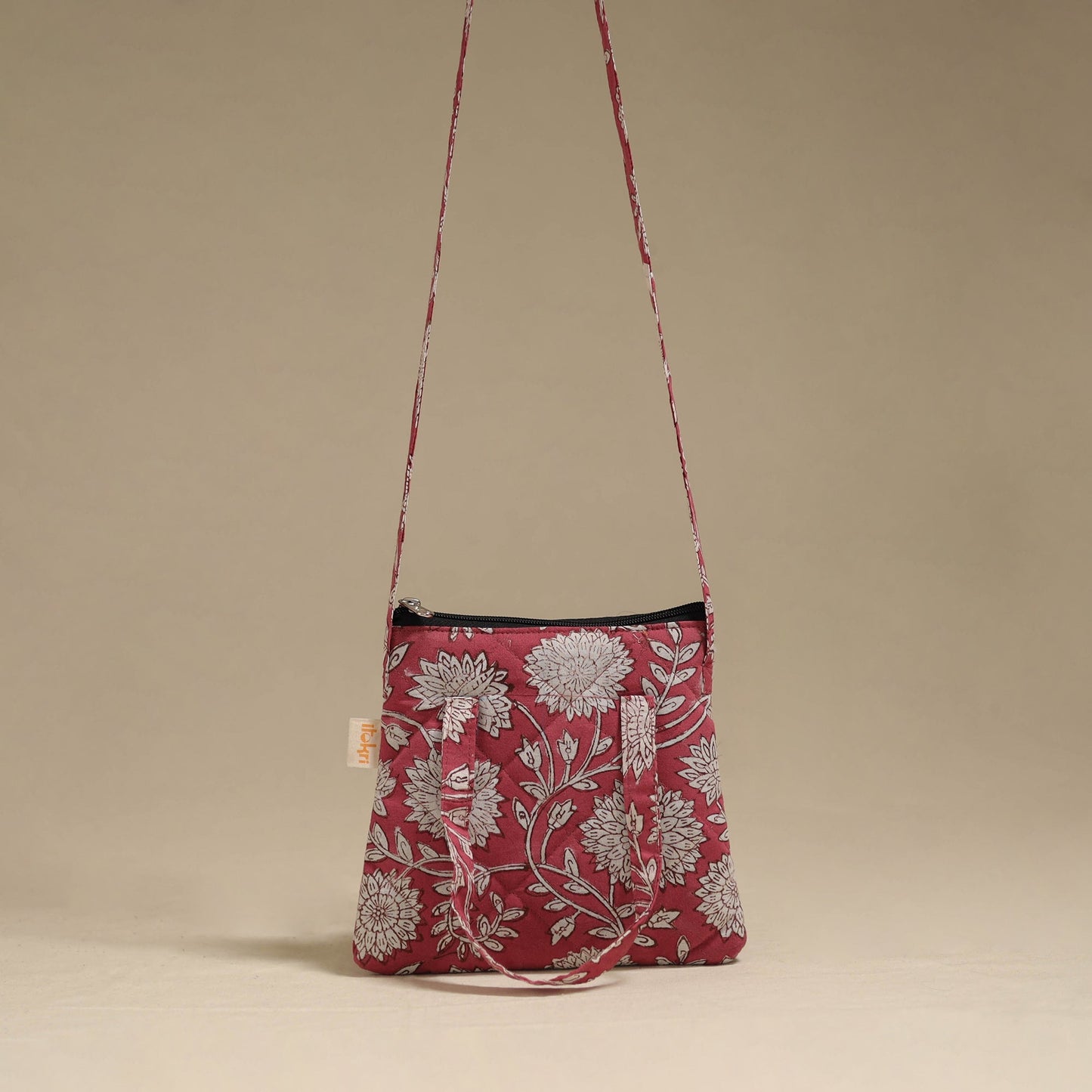 Handcrafted quilted sling bag 13