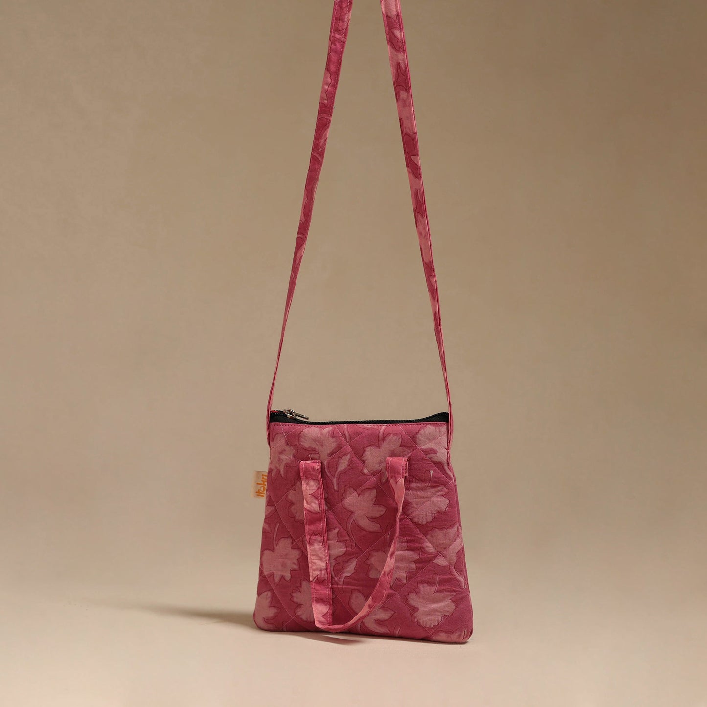 Handcrafted quilted sling bag 16