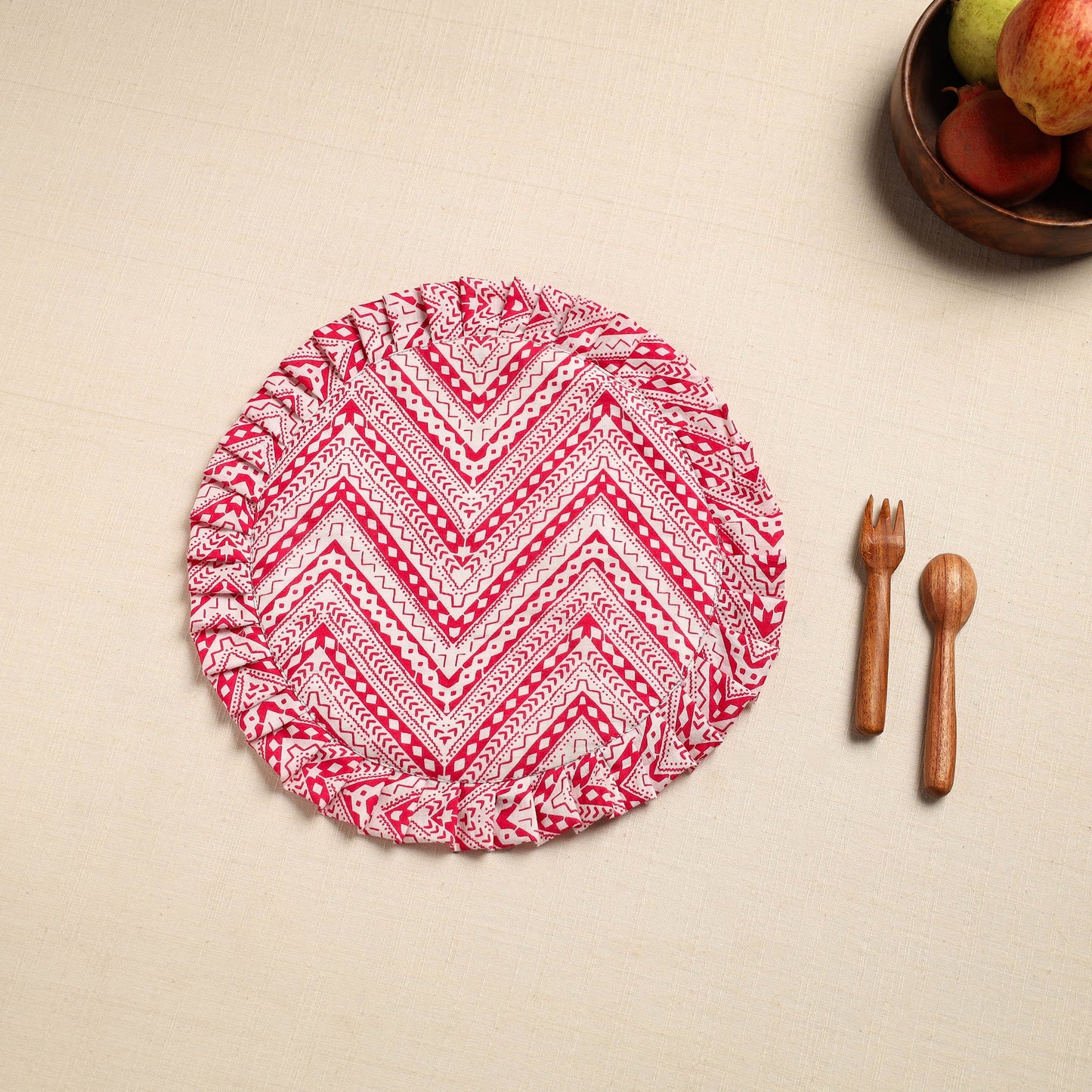 Pink Handcrafted Sanganeri Cotton Pot Holder