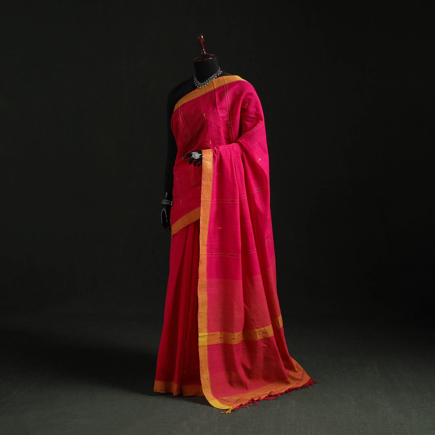 Pink - handloom cotton buti srikakulam jamdani saree 01