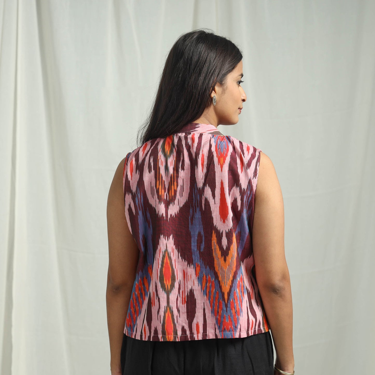Shop Pochampally Ikat Crop Top Online in India