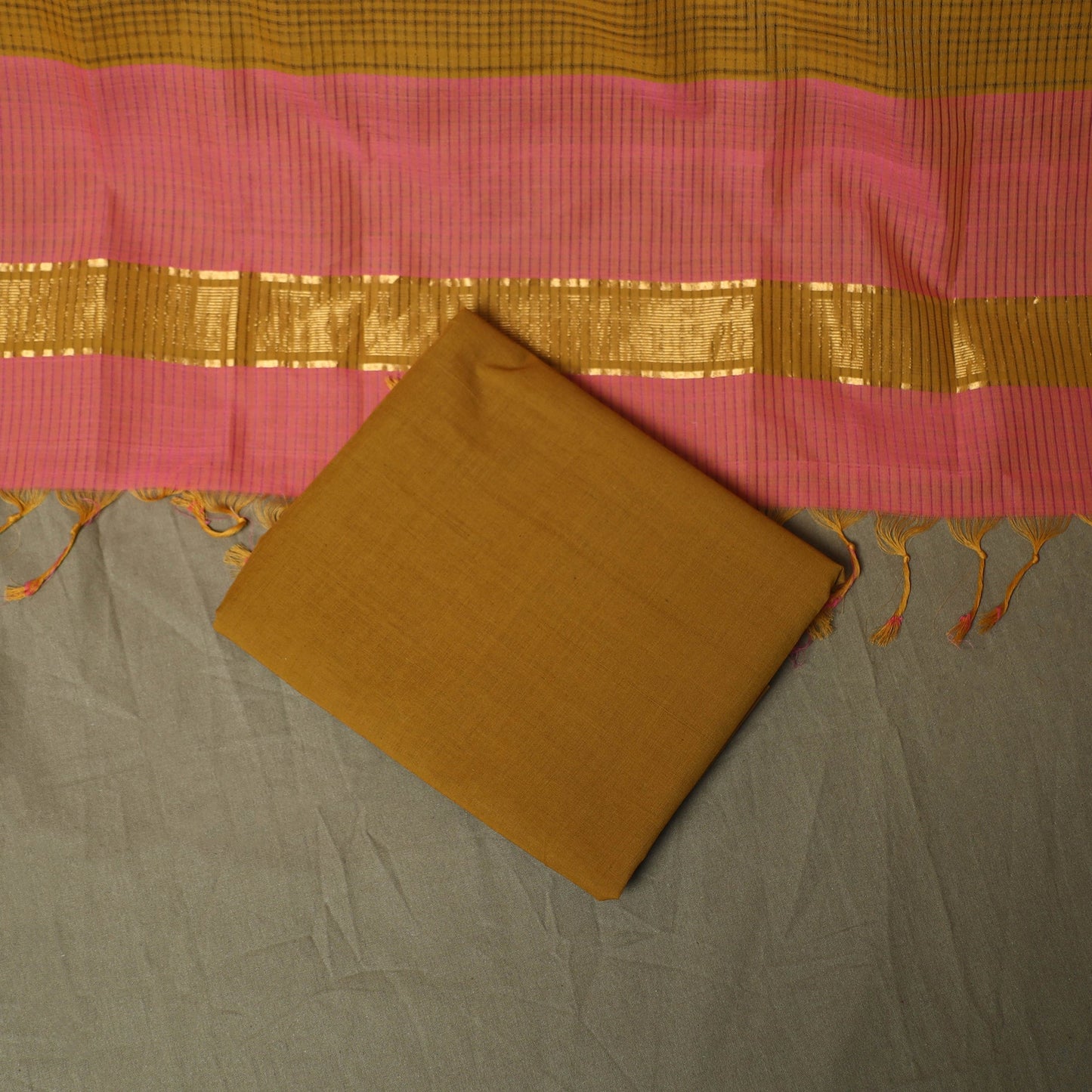 Handloom cotton mangalagiri 3pc unstitched dress material