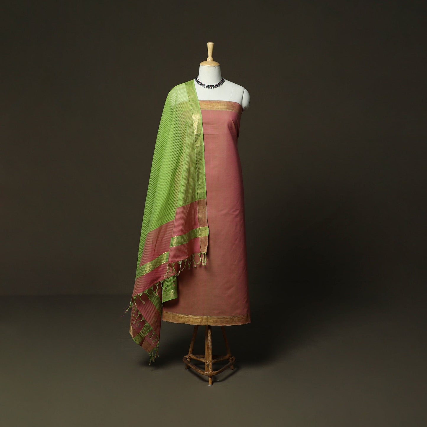 Handloom cotton mangalagiri 3pc unstitched dress material