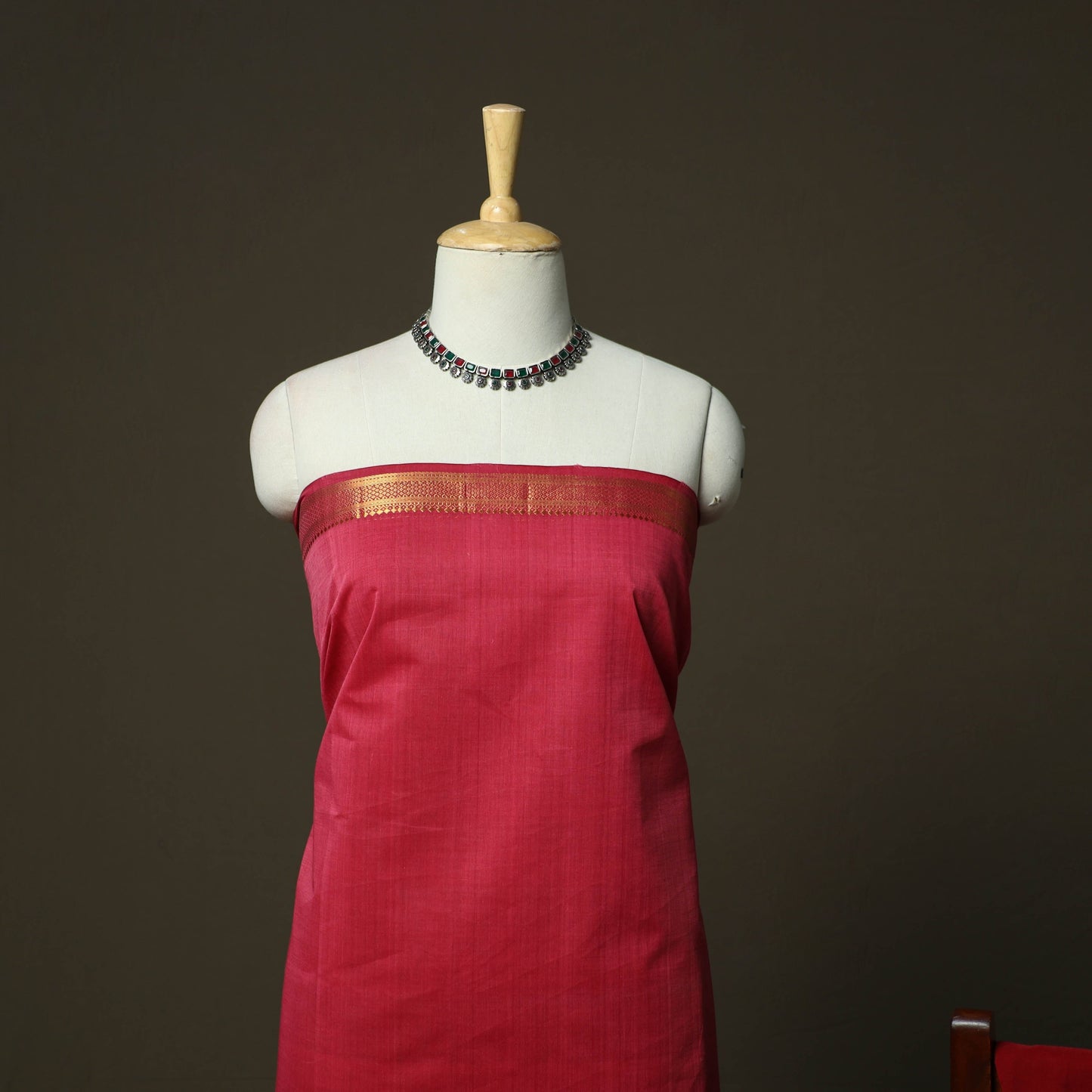 Handloom cotton mangalagiri 3pc unstitched dress material