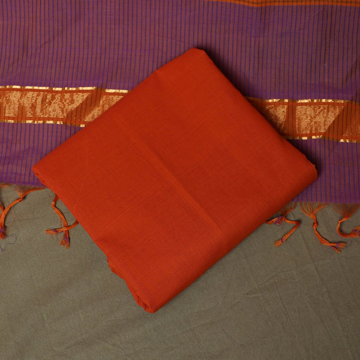 Handloom cotton mangalagiri 3pc unstitched dress material
