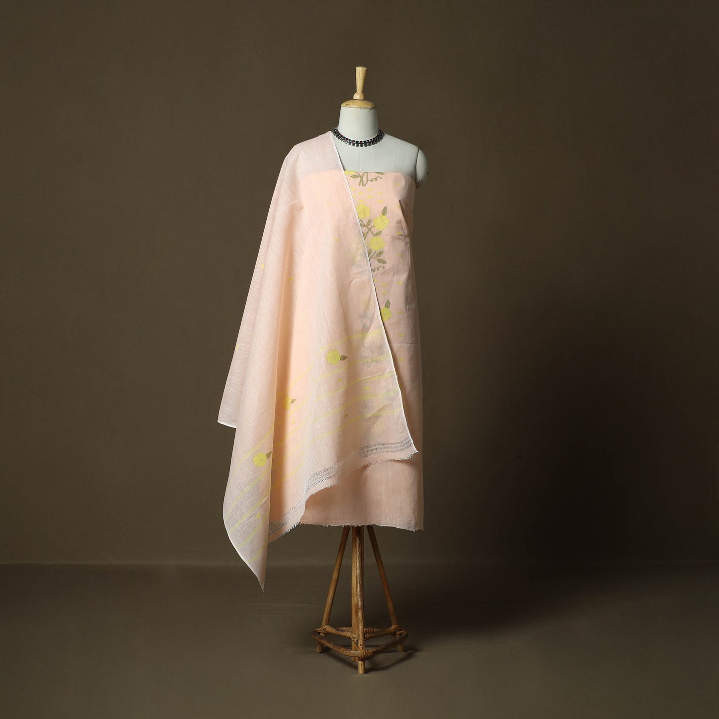 Handloom cotton manipuri 3pc unstitched dress material 04