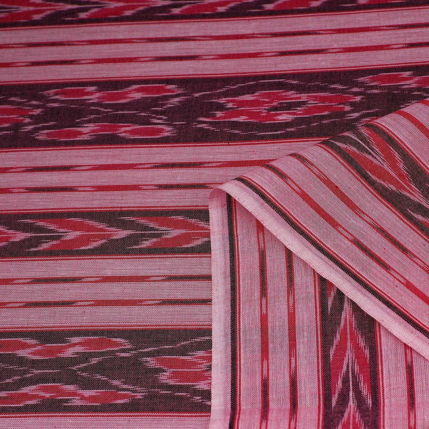 Pink Handloom Cotton Sambalpuri Ikat Fabric