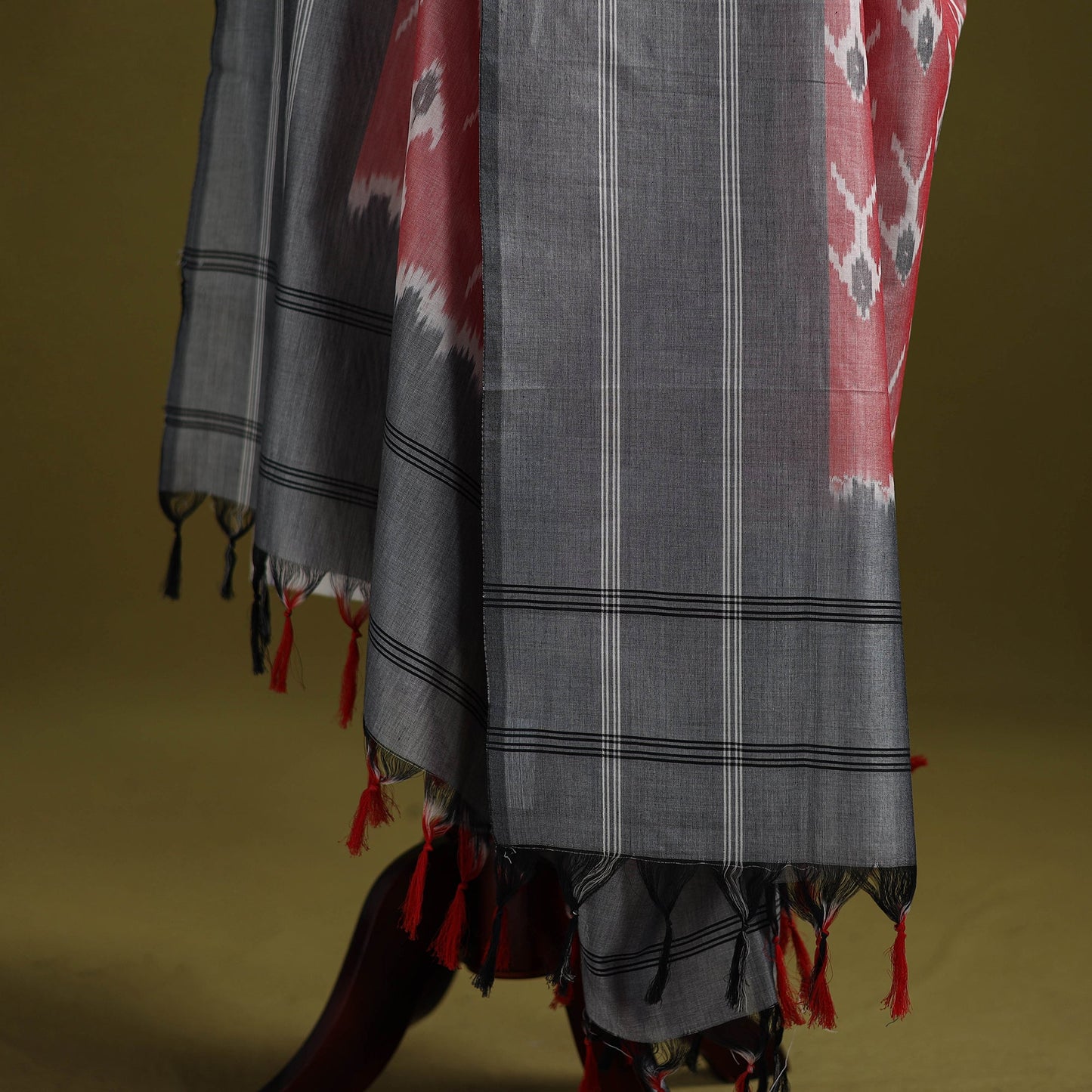 Handloom mercerised cotton pochampally ikat dupatta 07