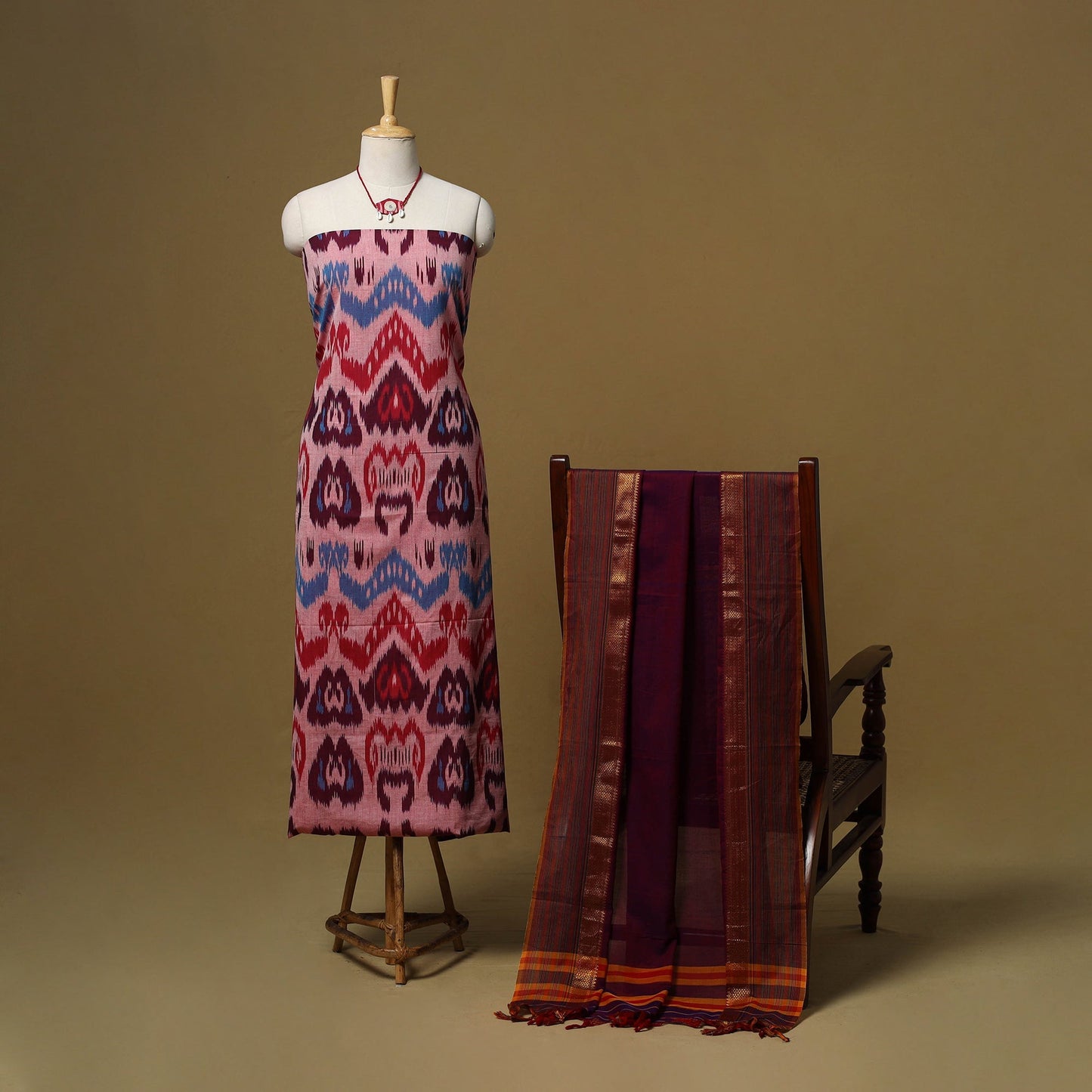 Handloom pochampally central asian ikat cotton 2pc