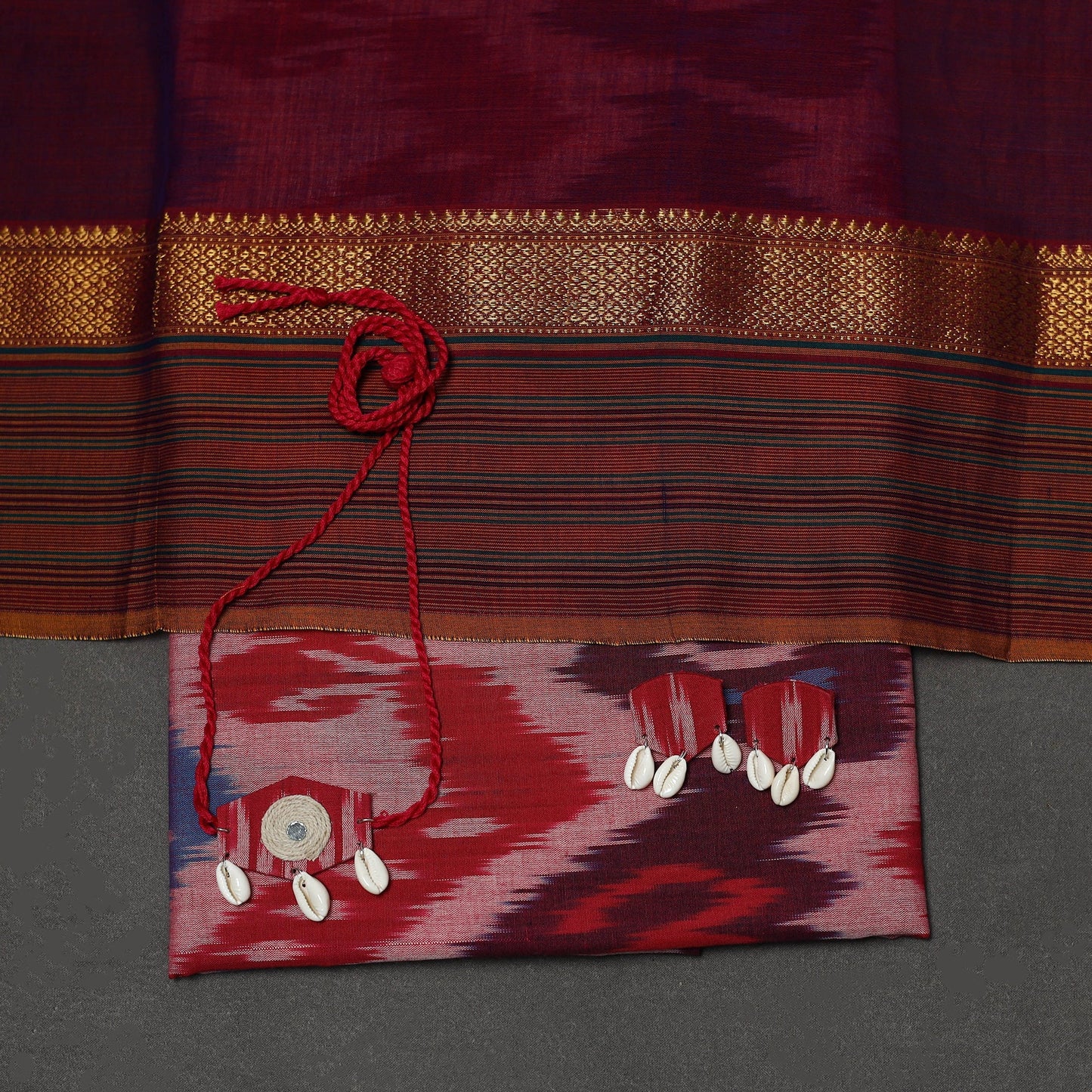 Handloom pochampally central asian ikat cotton 2pc