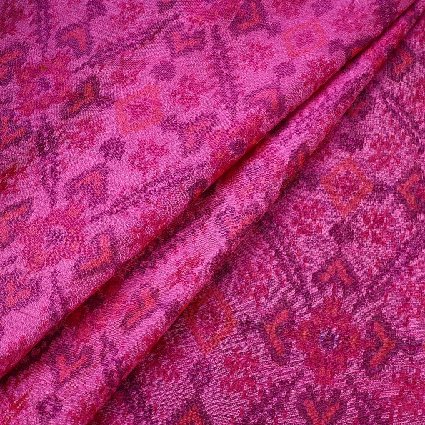 Handloom raw silk pochampally ikat fabric 13 - handcrafted