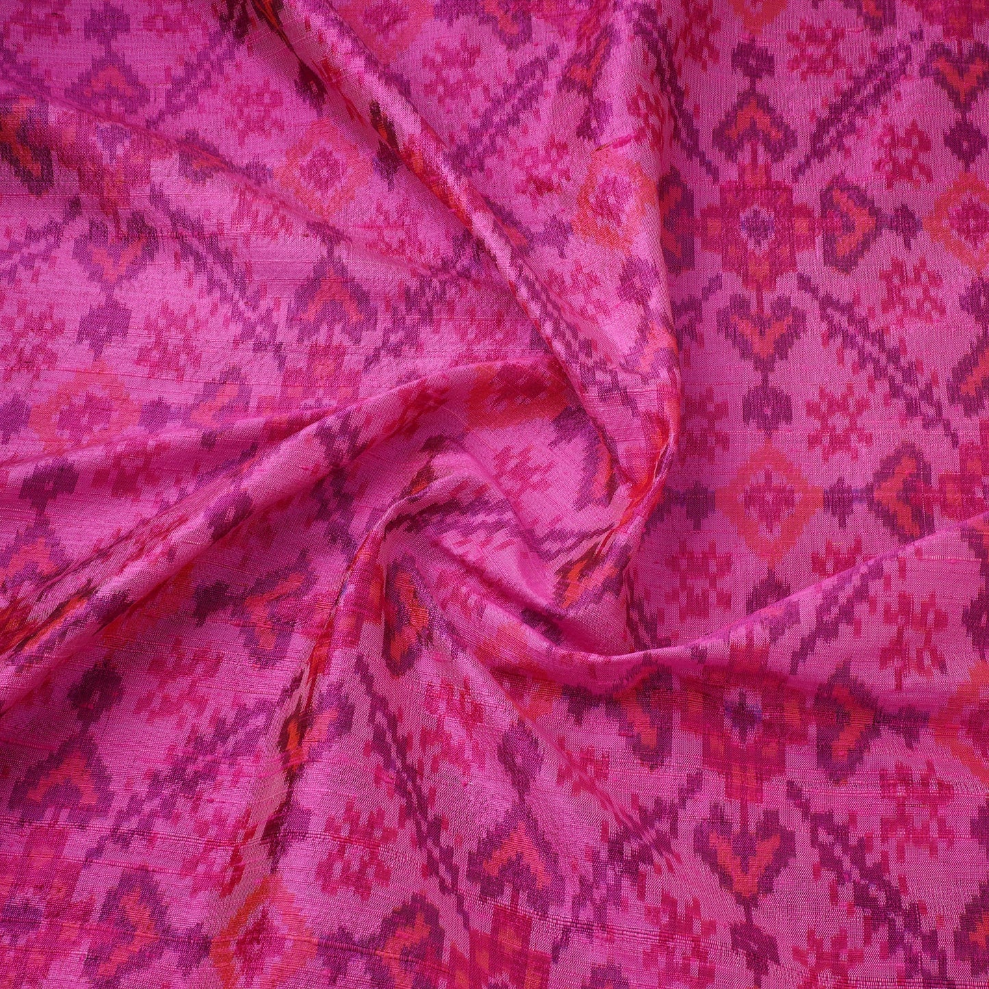 Handloom raw silk pochampally ikat fabric 13 - handcrafted