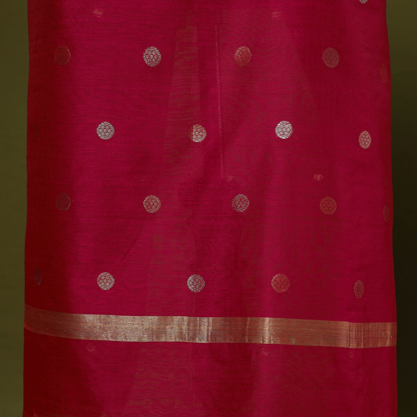 Handloom zari buti chanderi silk 2pc unstitched dress