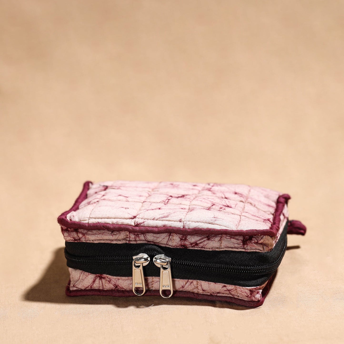 Pink Handmade 4 Pockets Cotton Jewelry Bag