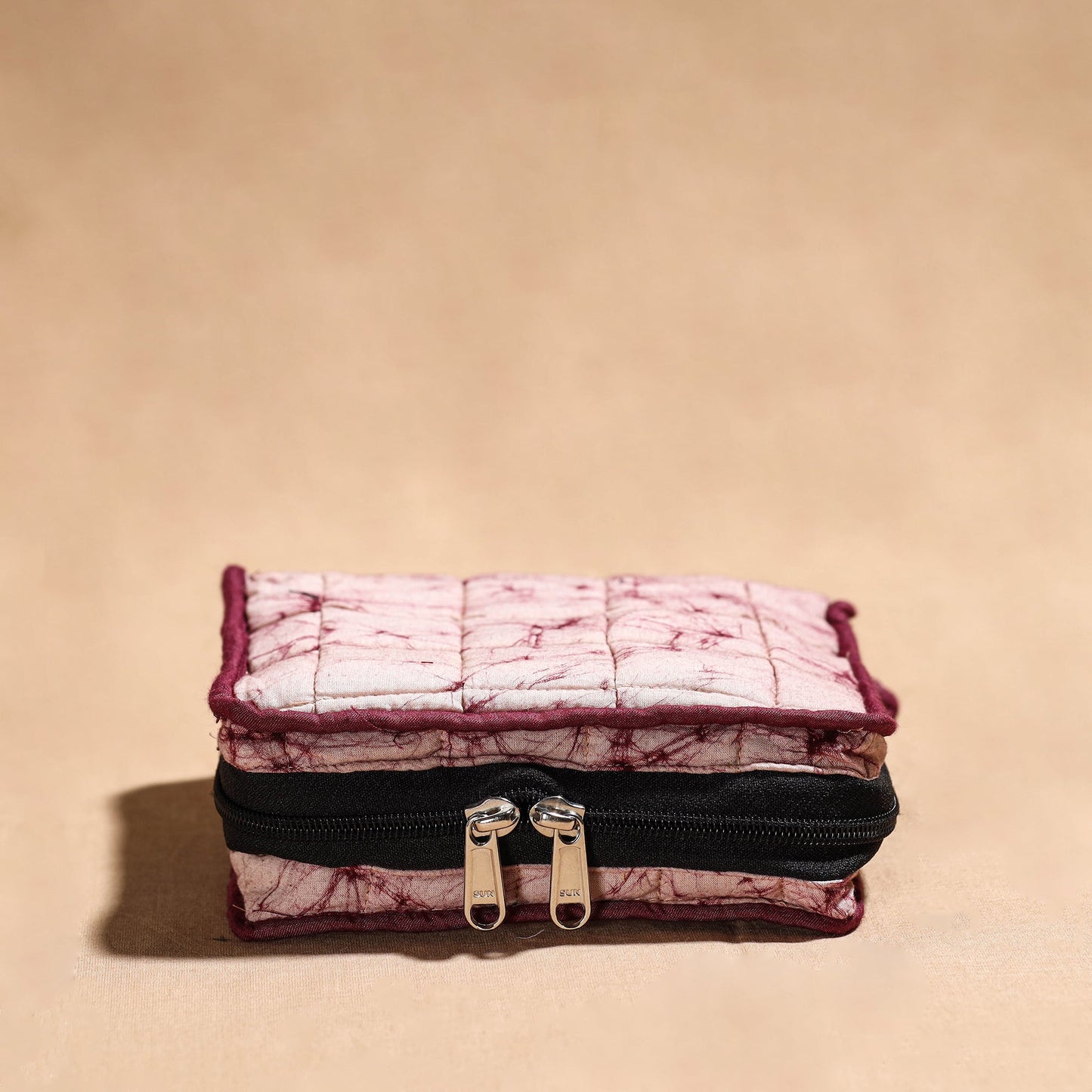 Pink Handmade 4 Pockets Cotton Jewelry Bag