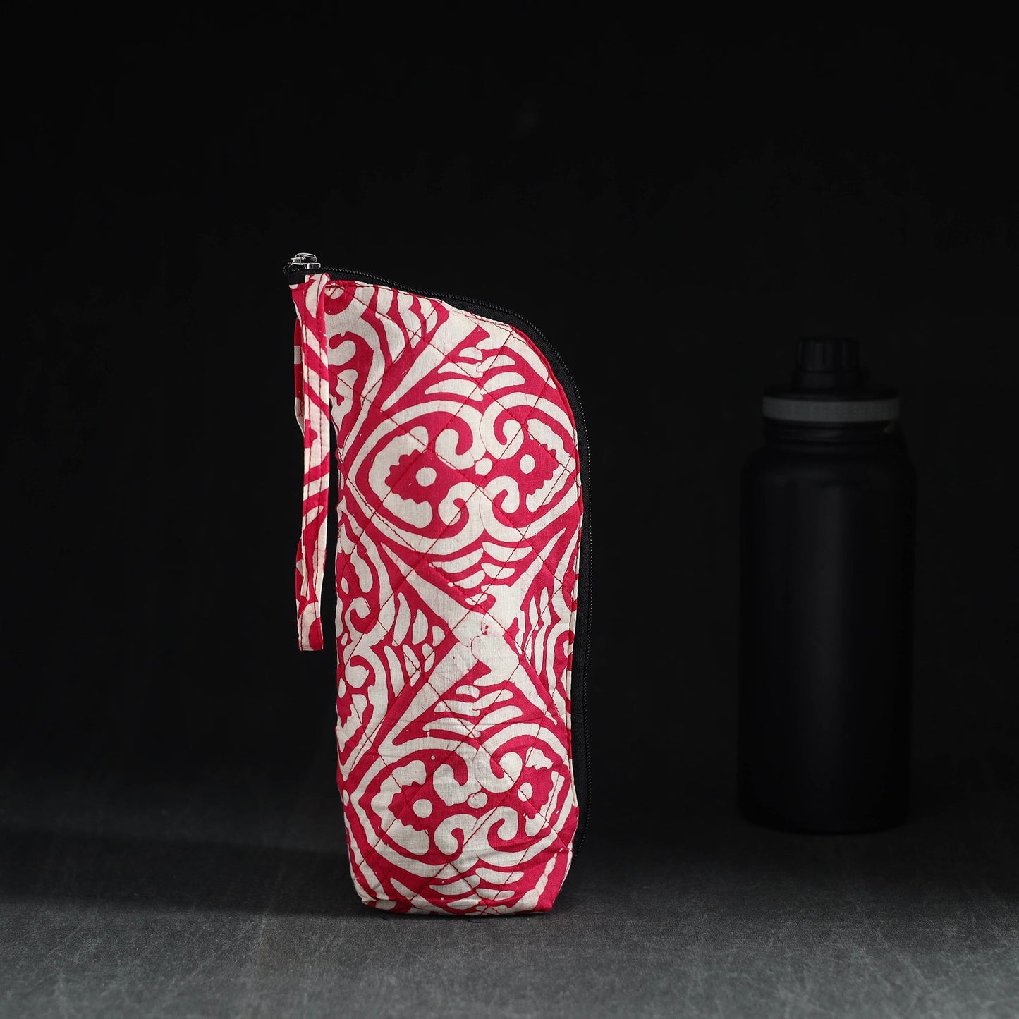 Pink Handmade Cotton 1L Water Bottle Cover