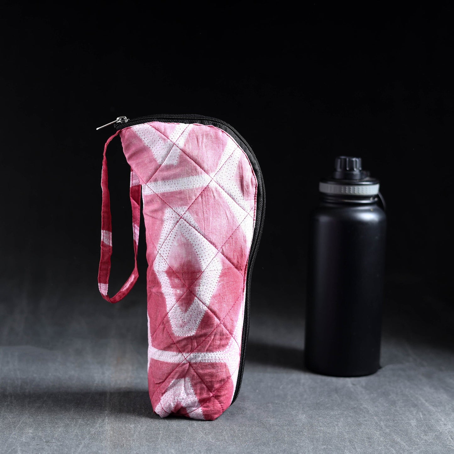Pink Handmade Cotton 1L Water Bottle Cover