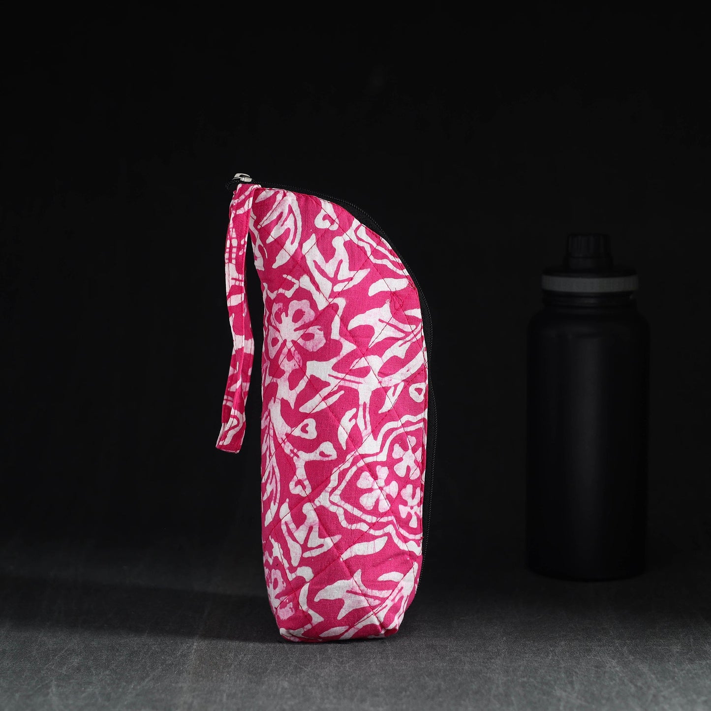 Pink Handmade Cotton 1L Water Bottle Cover