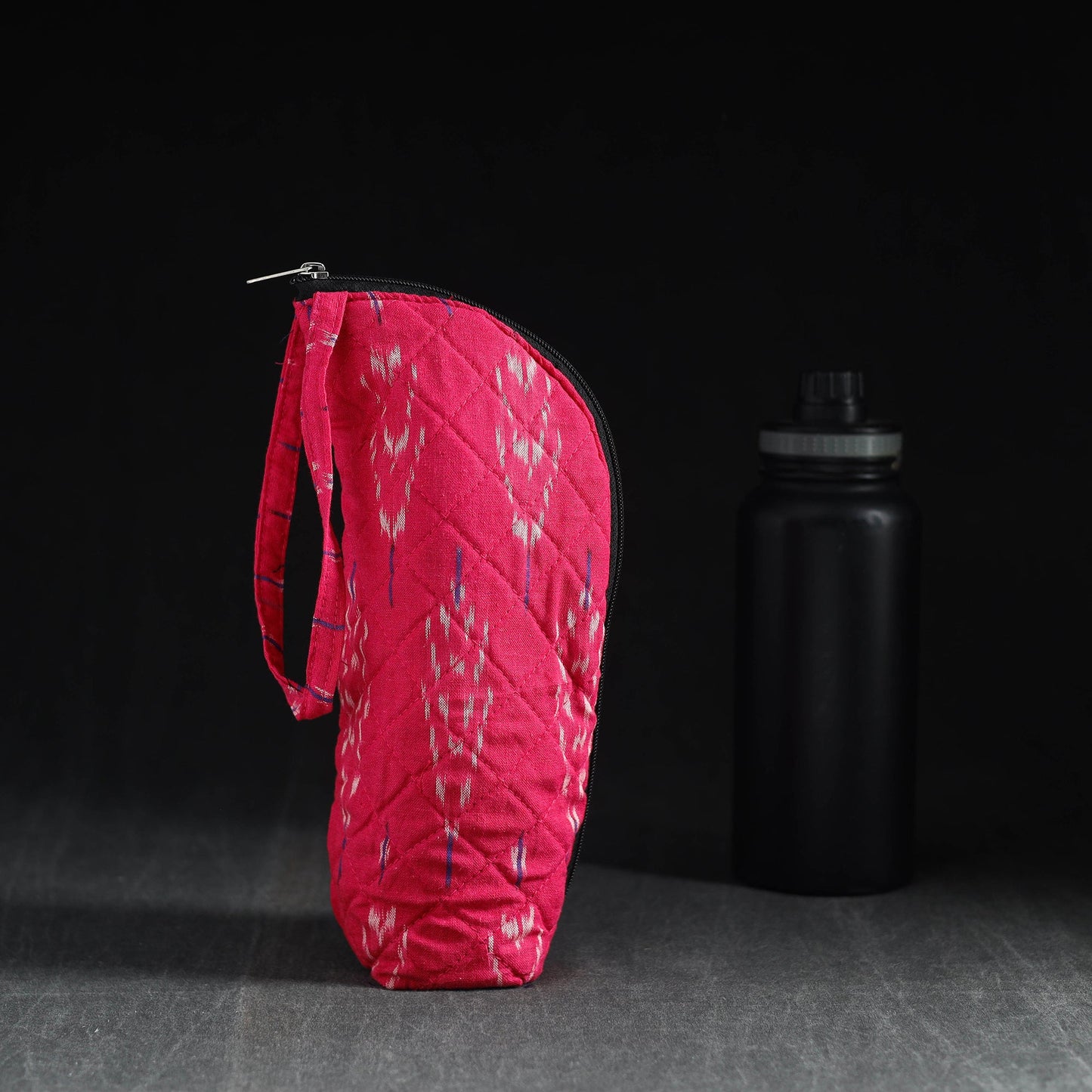 Pink Handmade Cotton 1L Water Bottle Cover