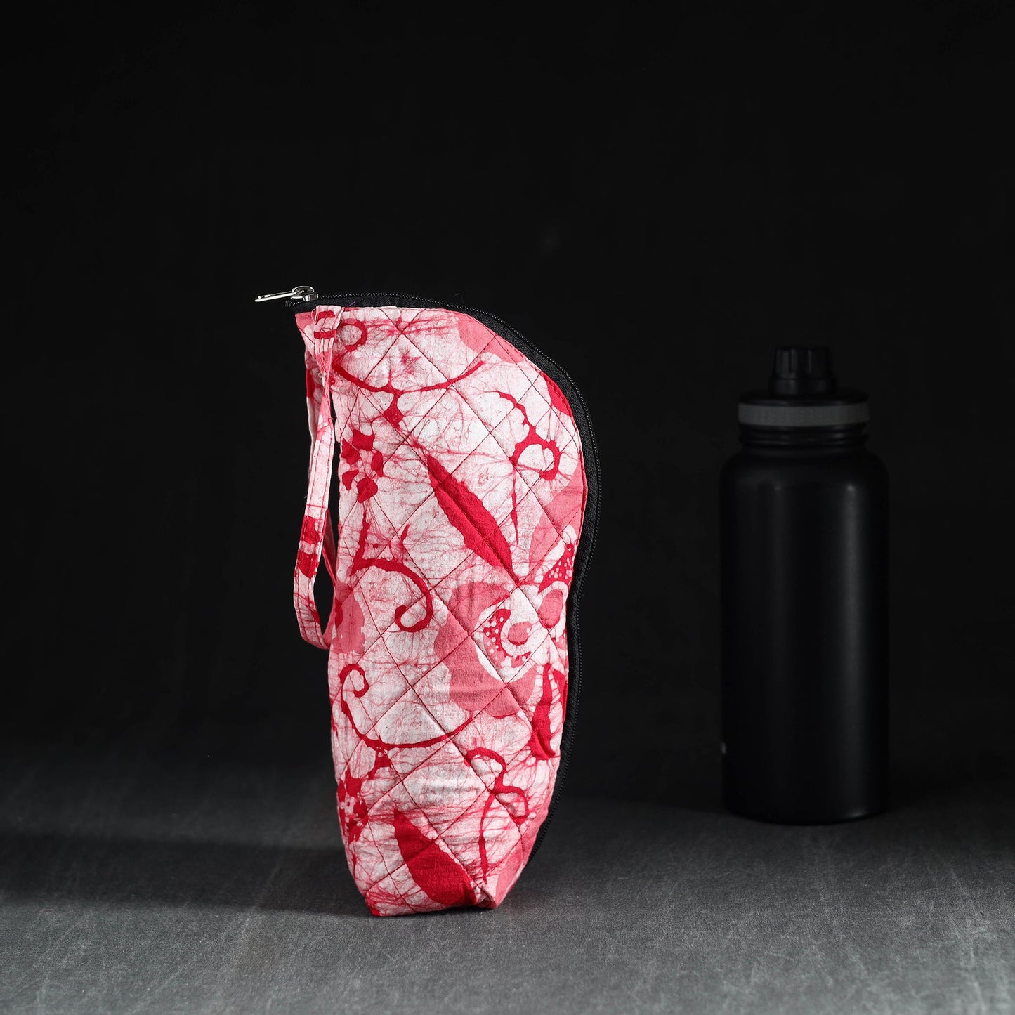 Pink Handmade Cotton 1L Water Bottle Cover