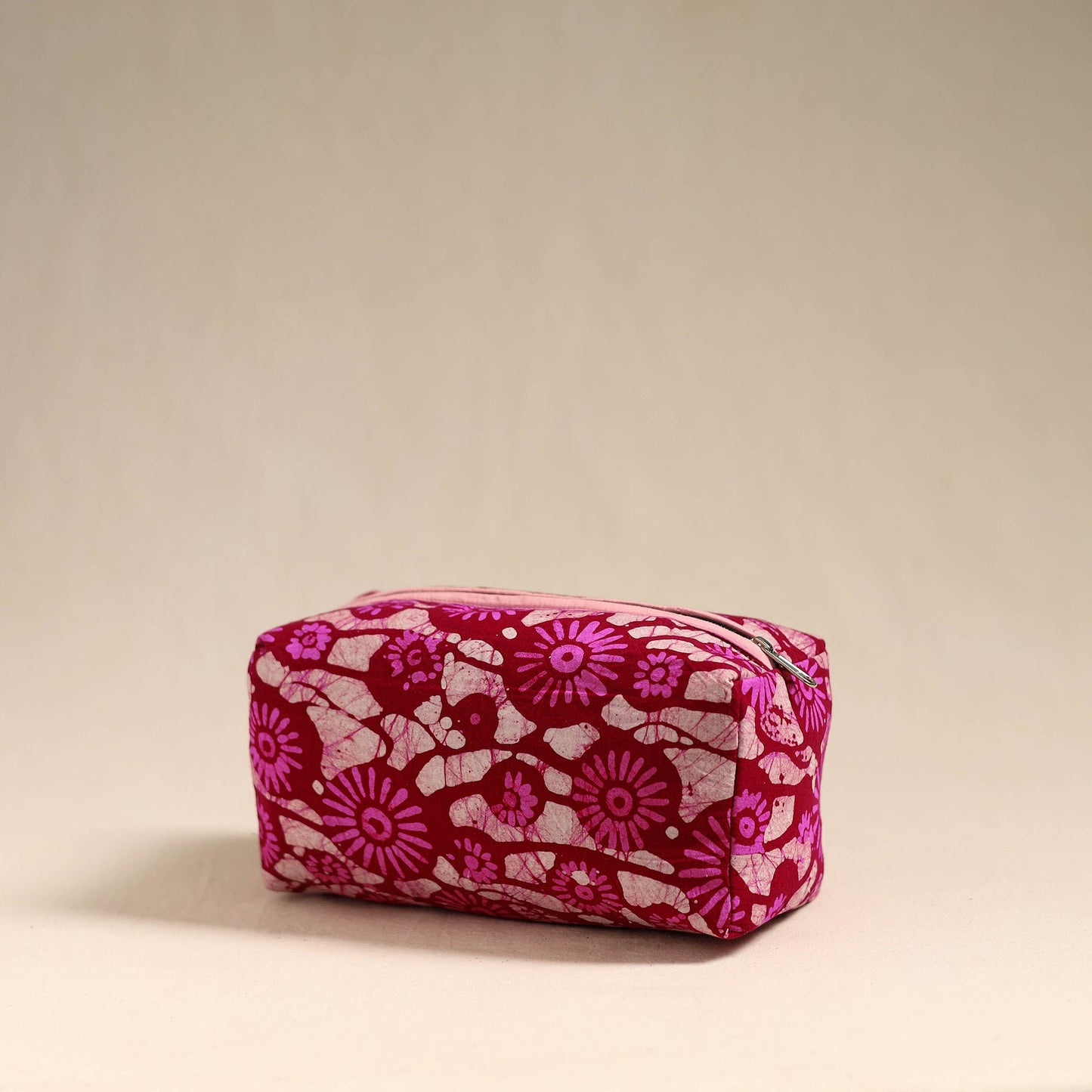 Pink Handmade Cotton Toiletry Bag