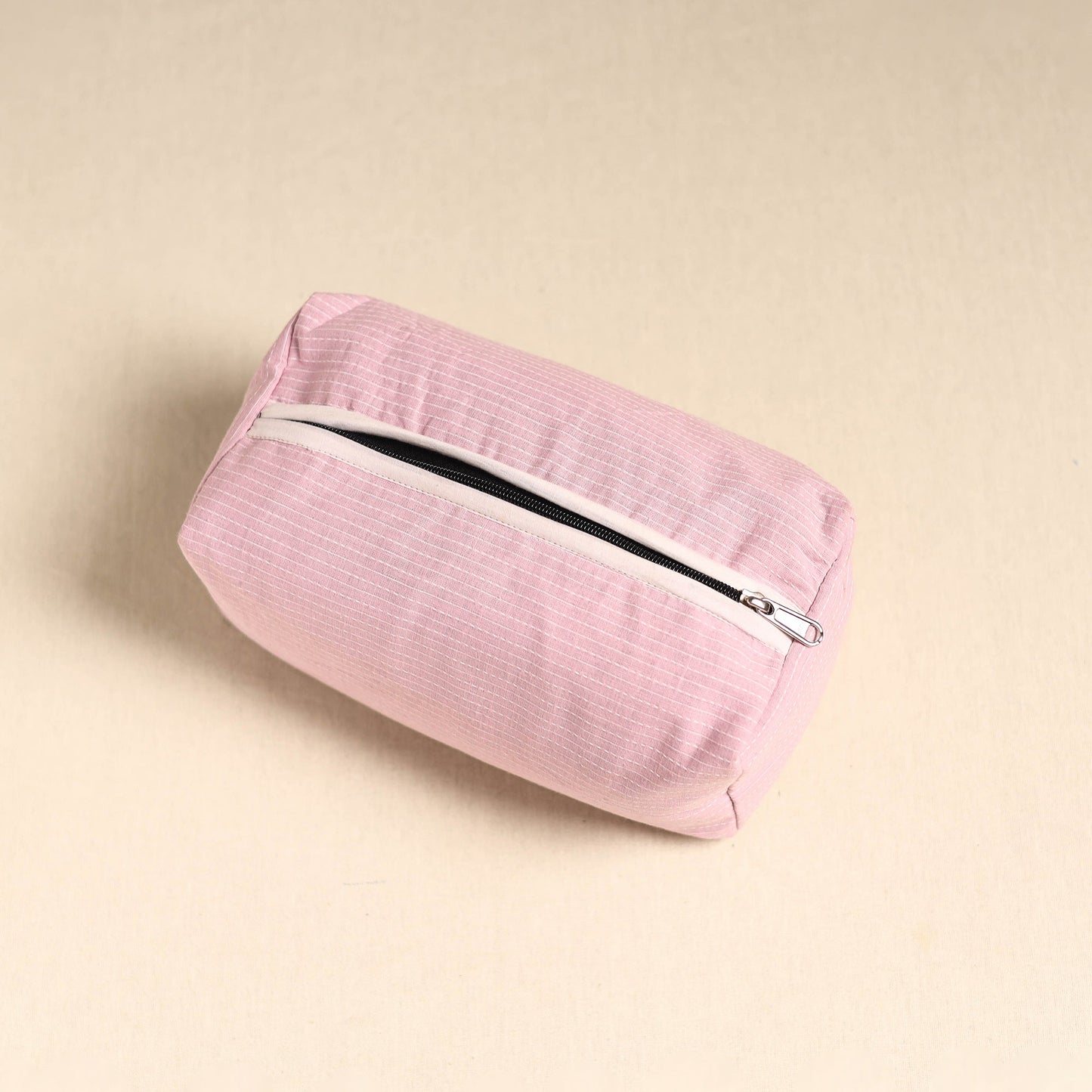 Pink Handmade Cotton Toiletry Pouch