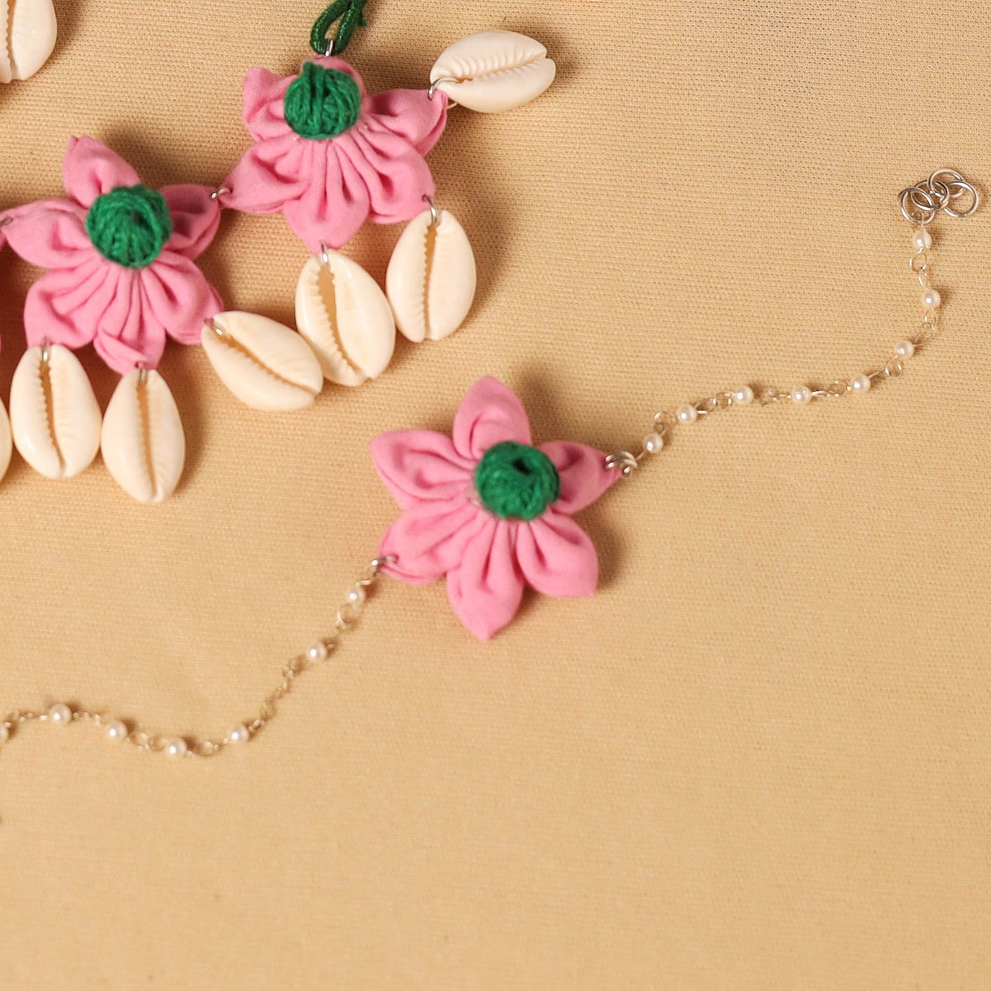 Handmade Fabart Floral Jewellery Set