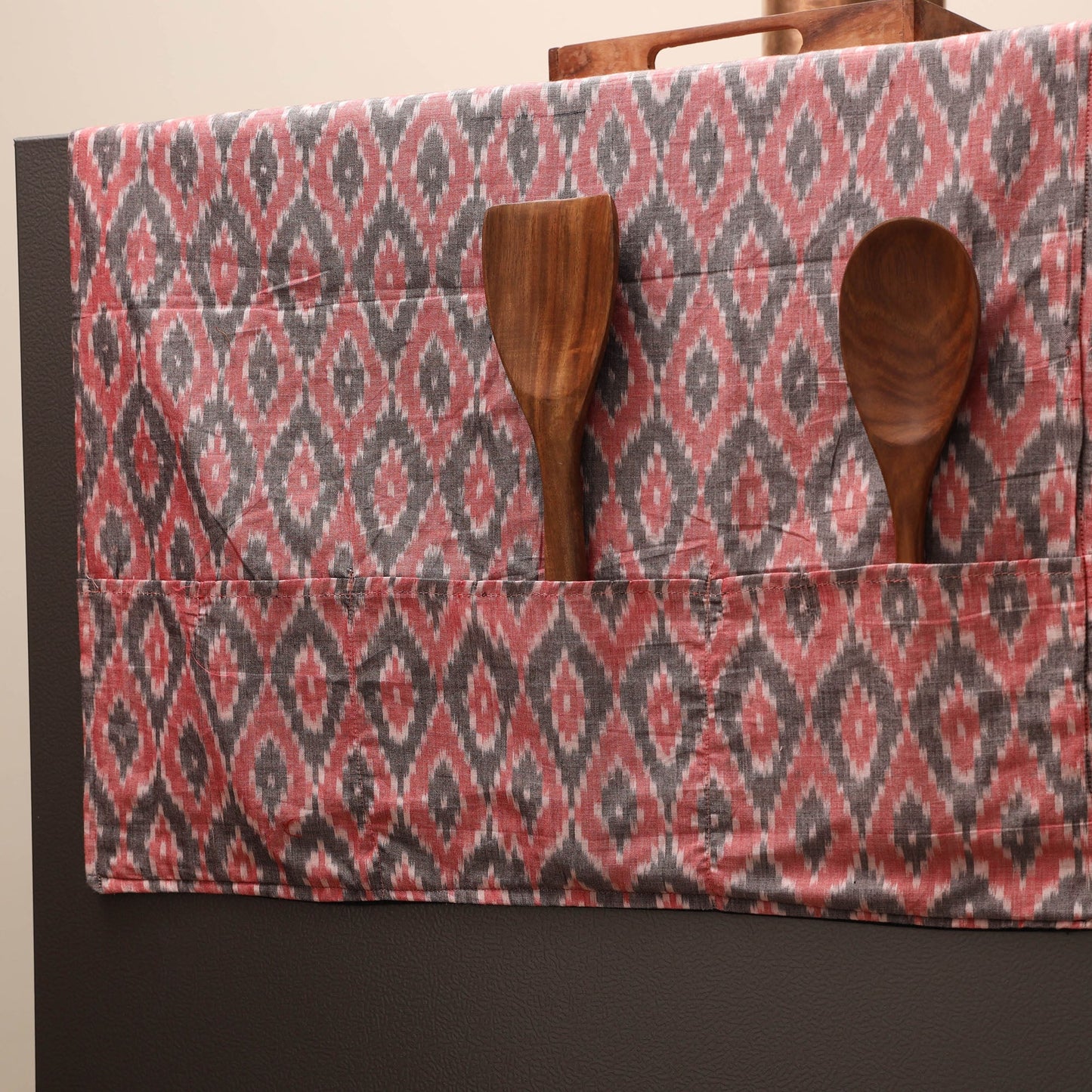 Handmade fridge top cover with multiple pockets 02