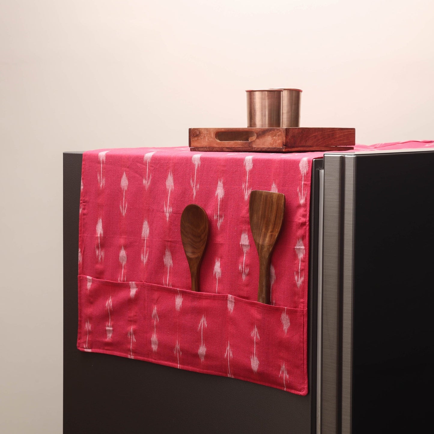 Handmade fridge top cover with multiple pockets 17