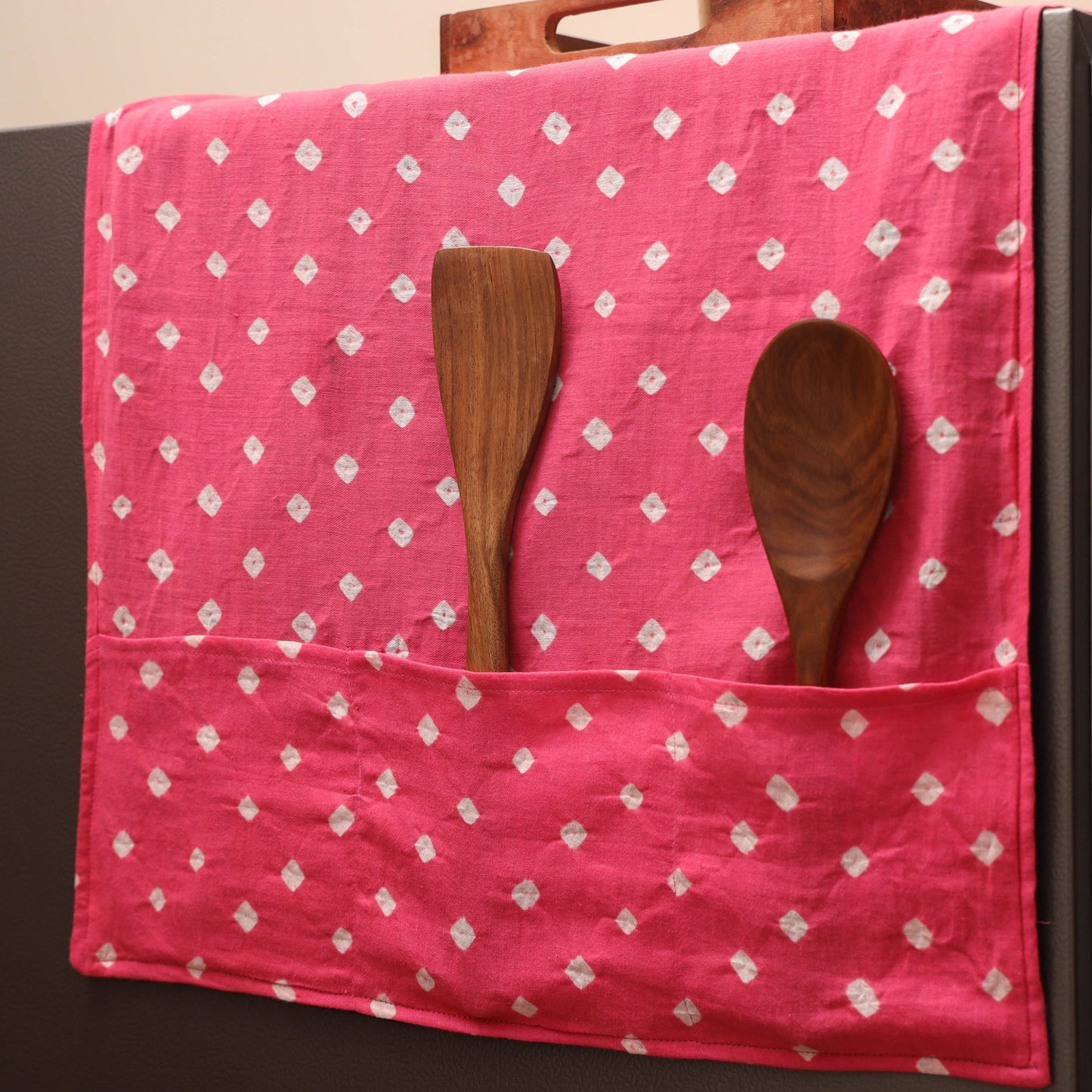 Handmade fridge top cover with multiple pockets 61