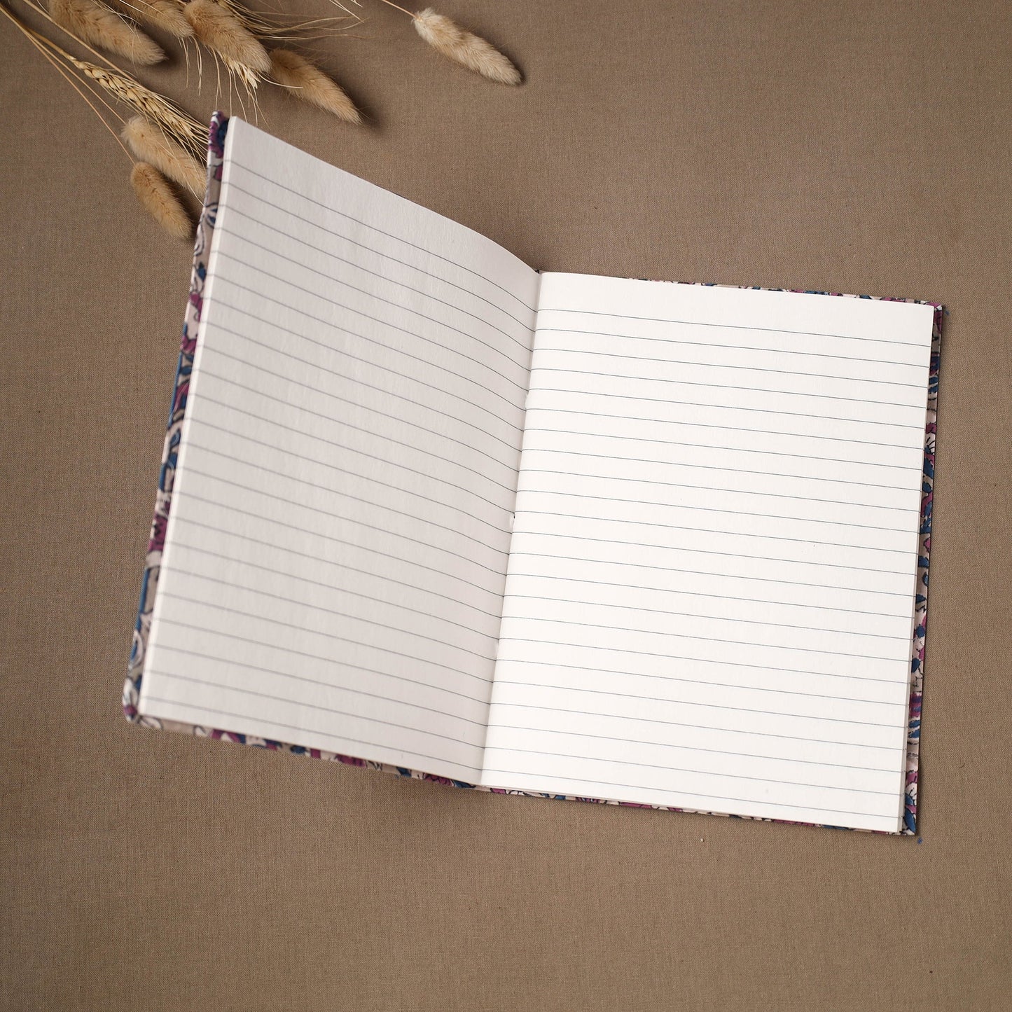 Handmade paper notebook in sanganeri fabric cover (9 x 7
