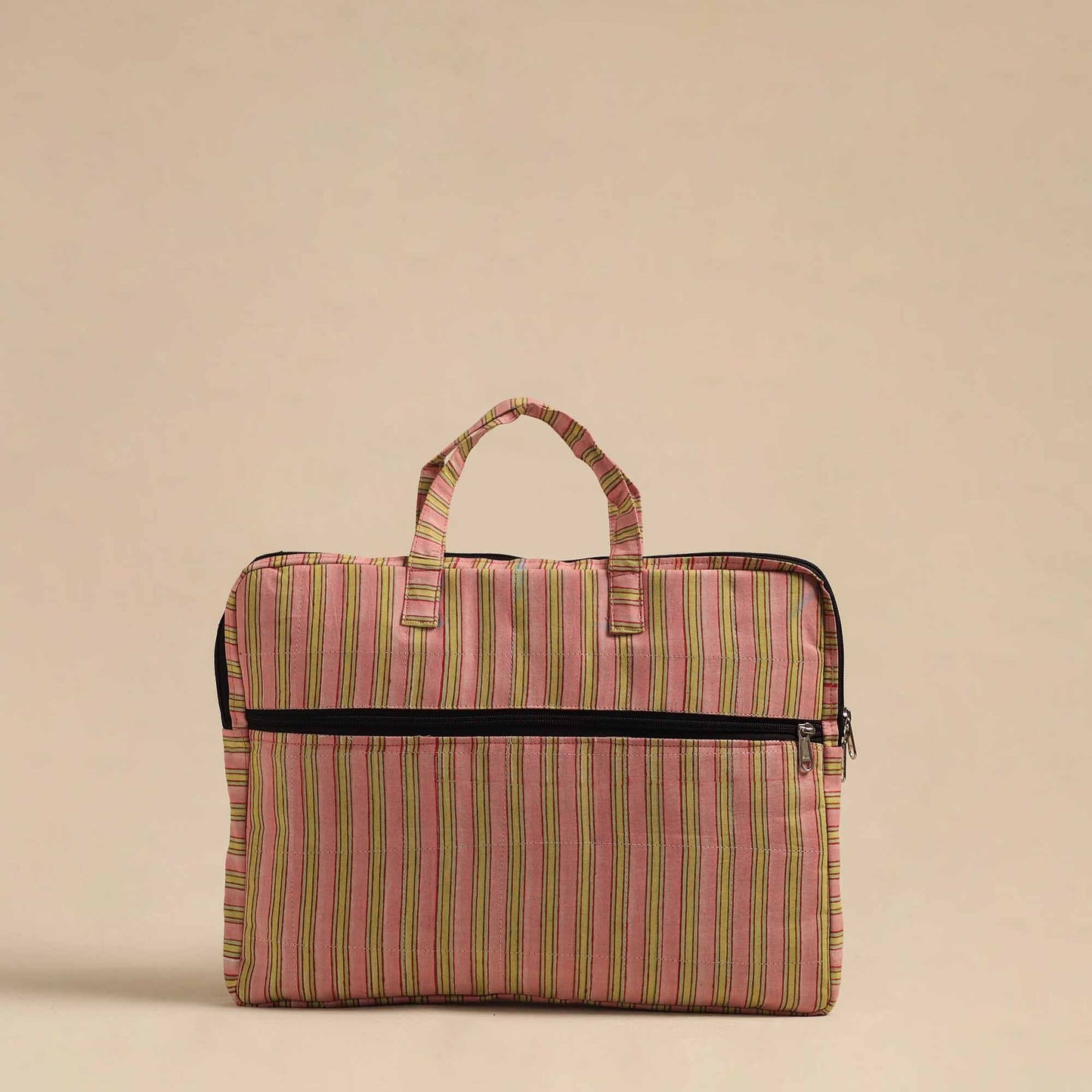 Pink Handmade Quilted Cotton Laptop Bag