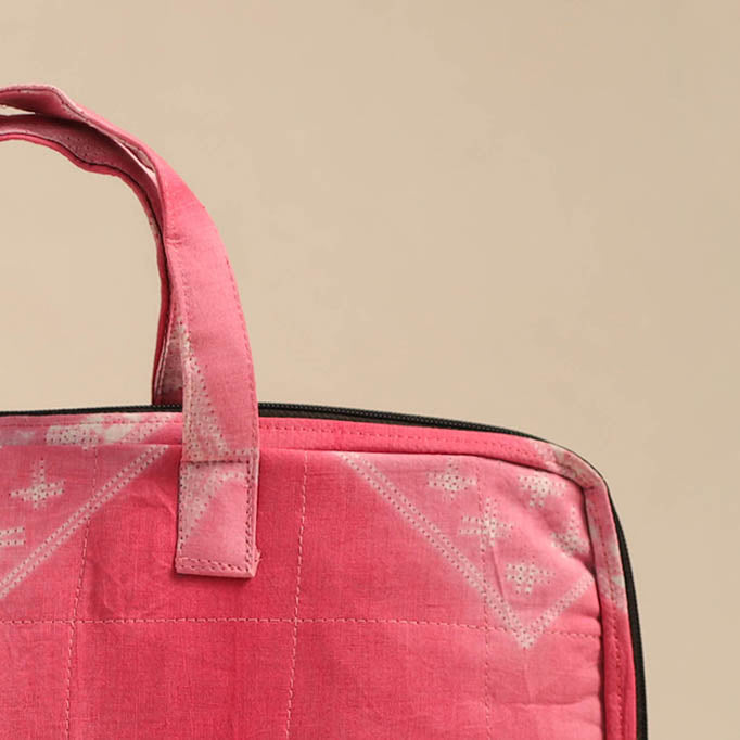 Shop Pink Handmade Quilted Cotton Laptop Bag