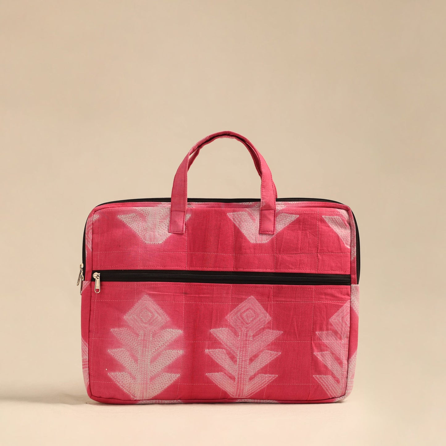 Shop Pink Handmade Quilted Cotton Laptop Bag