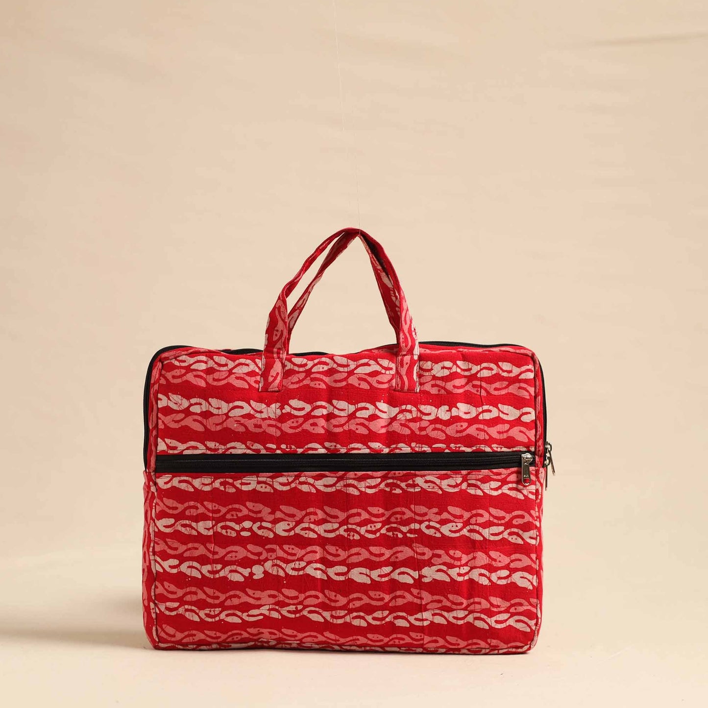 Pink Handmade Quilted Cotton Laptop Bag